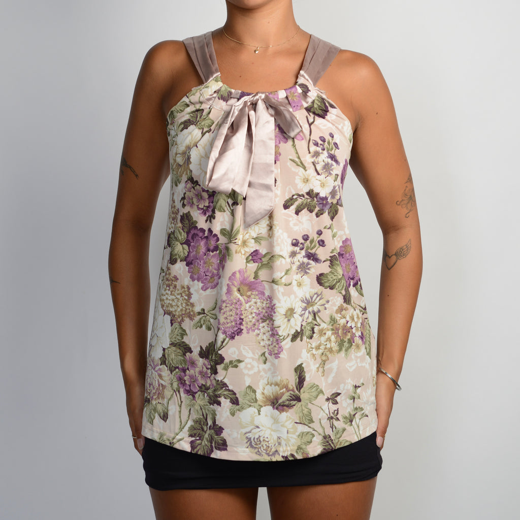 SATIN FLORAL TOP