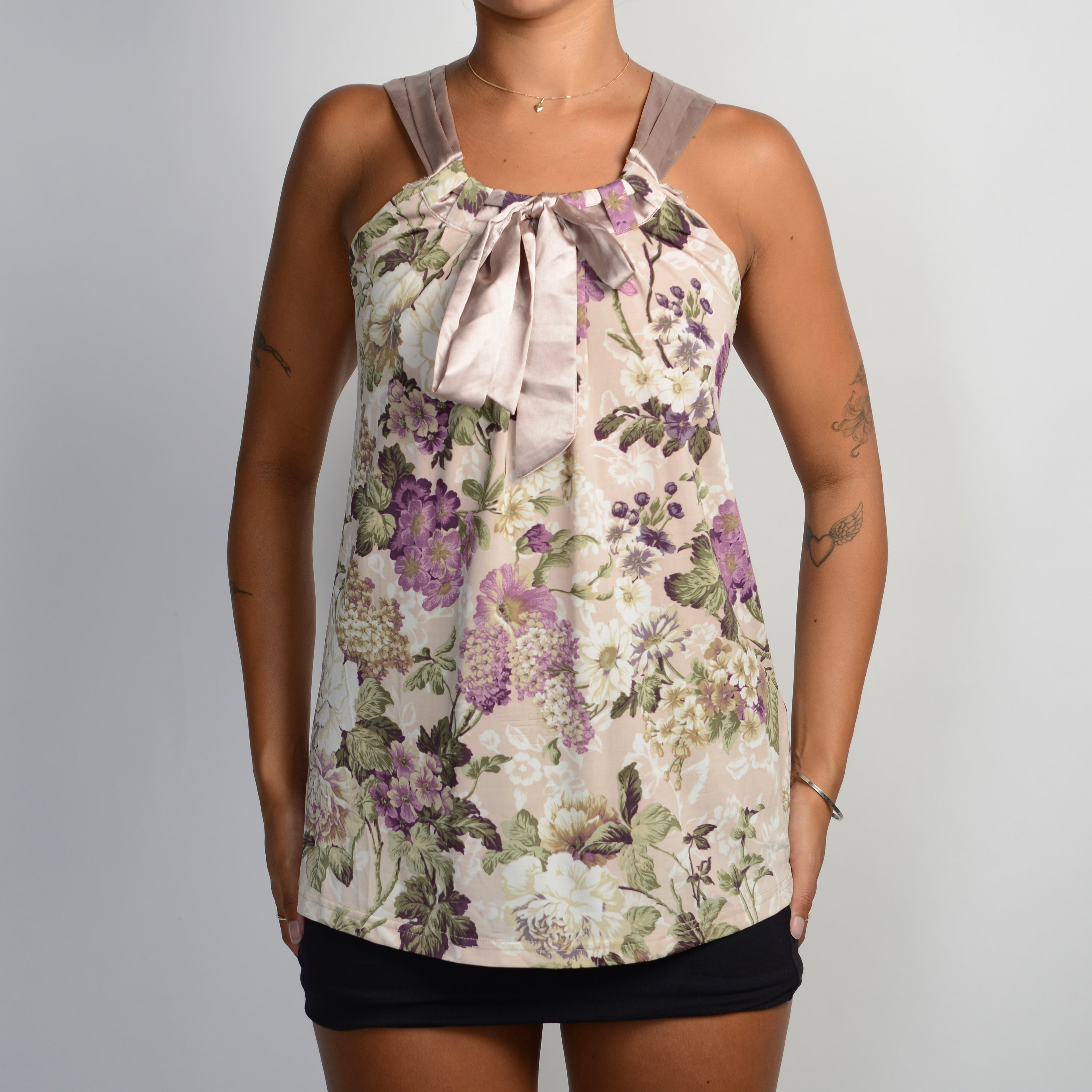 SATIN FLORAL TOP