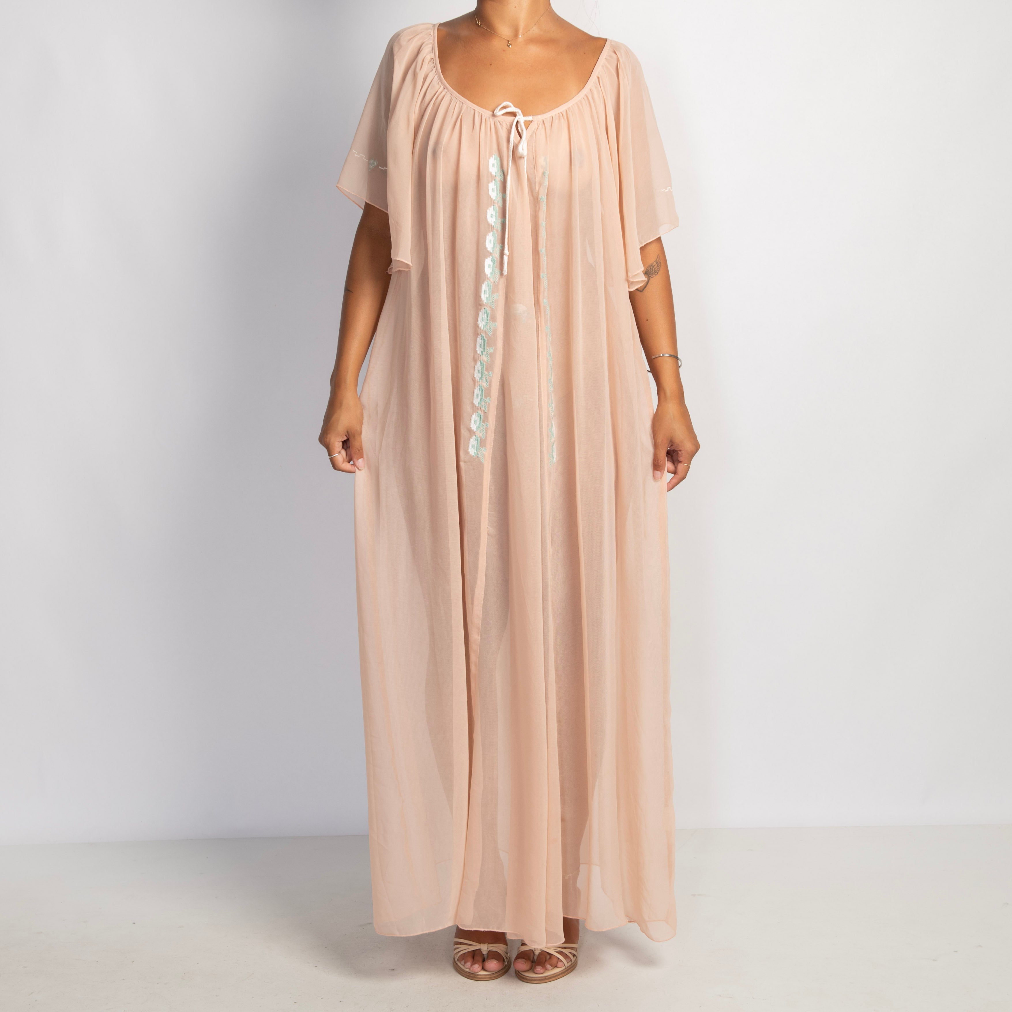SHEER PINK MAXI DRESS