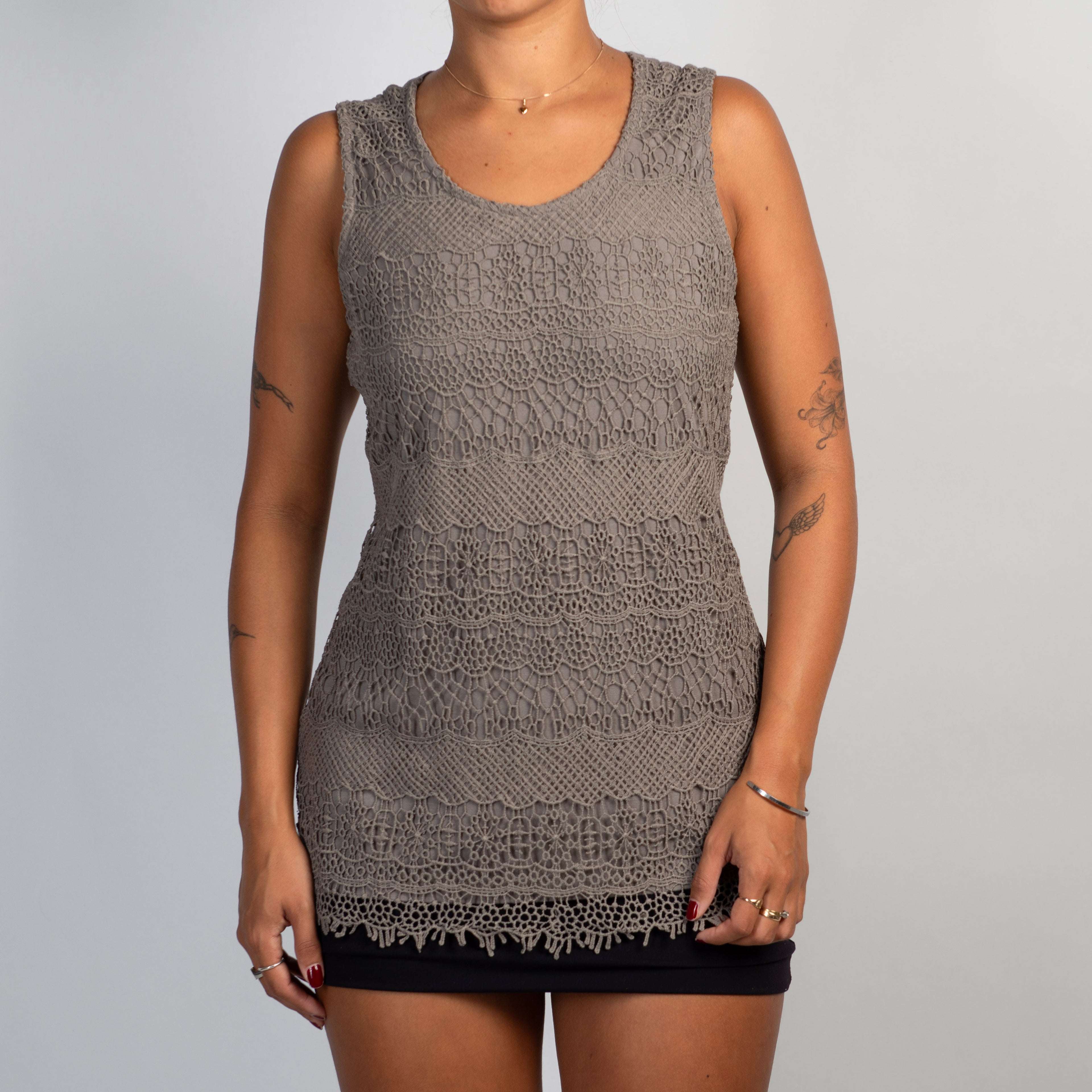 GREY LACE TOP