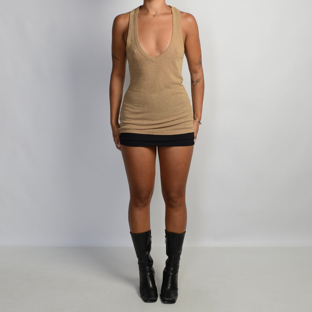 SHEER GOLD TANK TOP