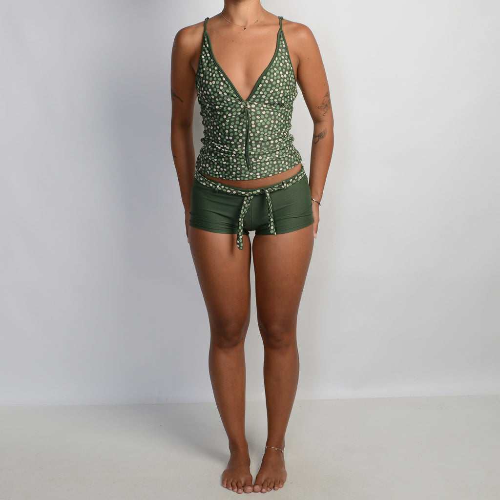 GREEN POLKA DOT SWIM SET