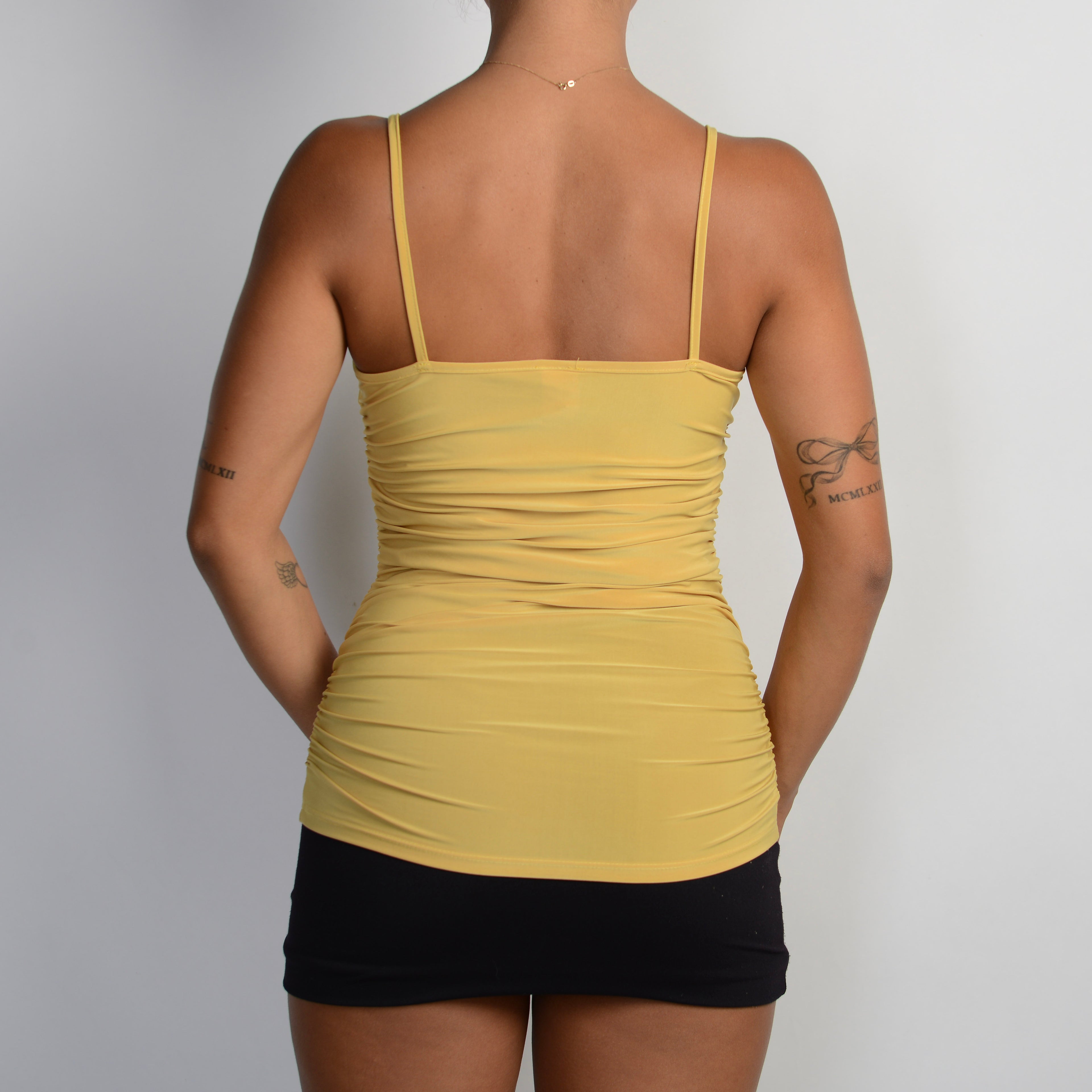 YELLOW RUCHED CAMISOLE