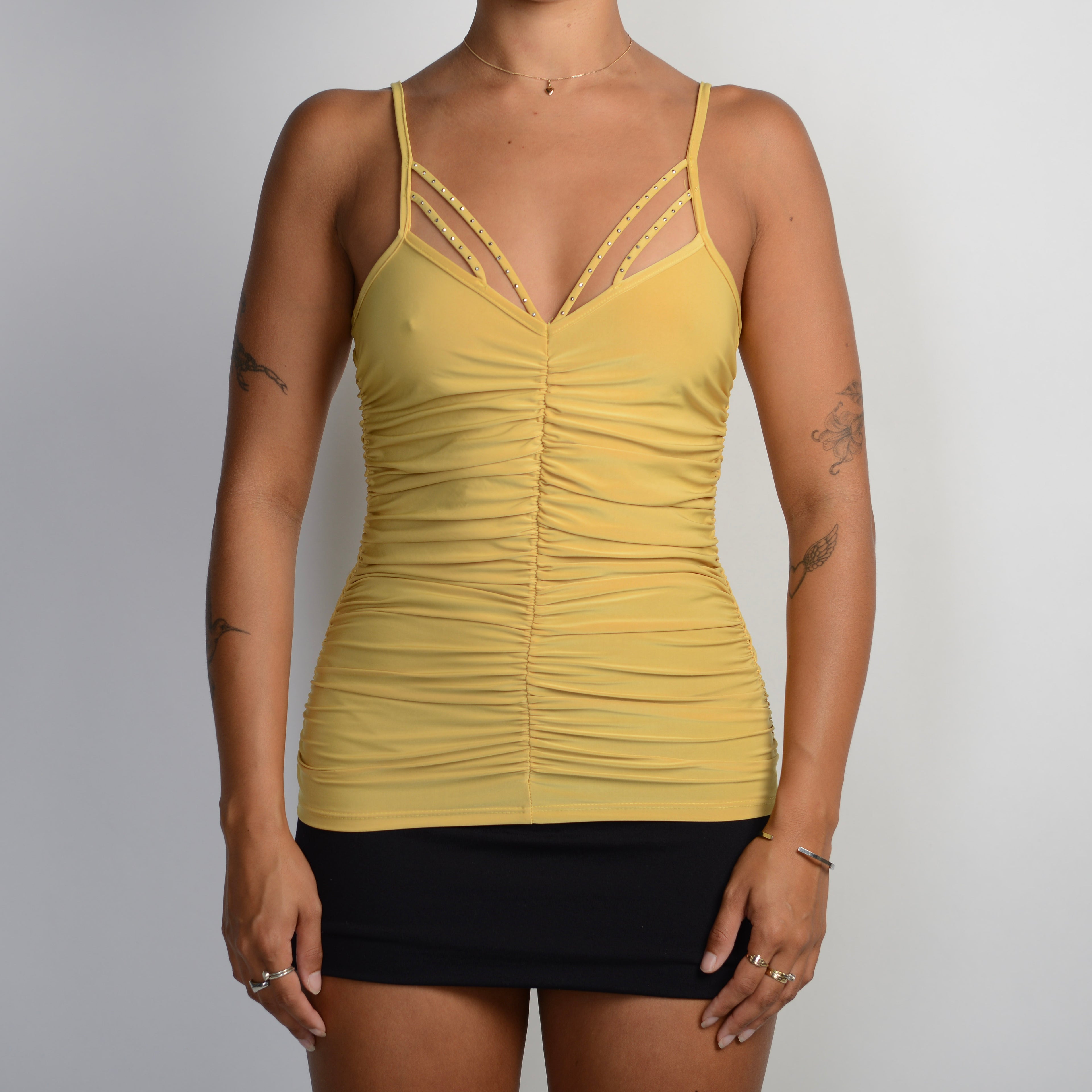 YELLOW RUCHED CAMISOLE