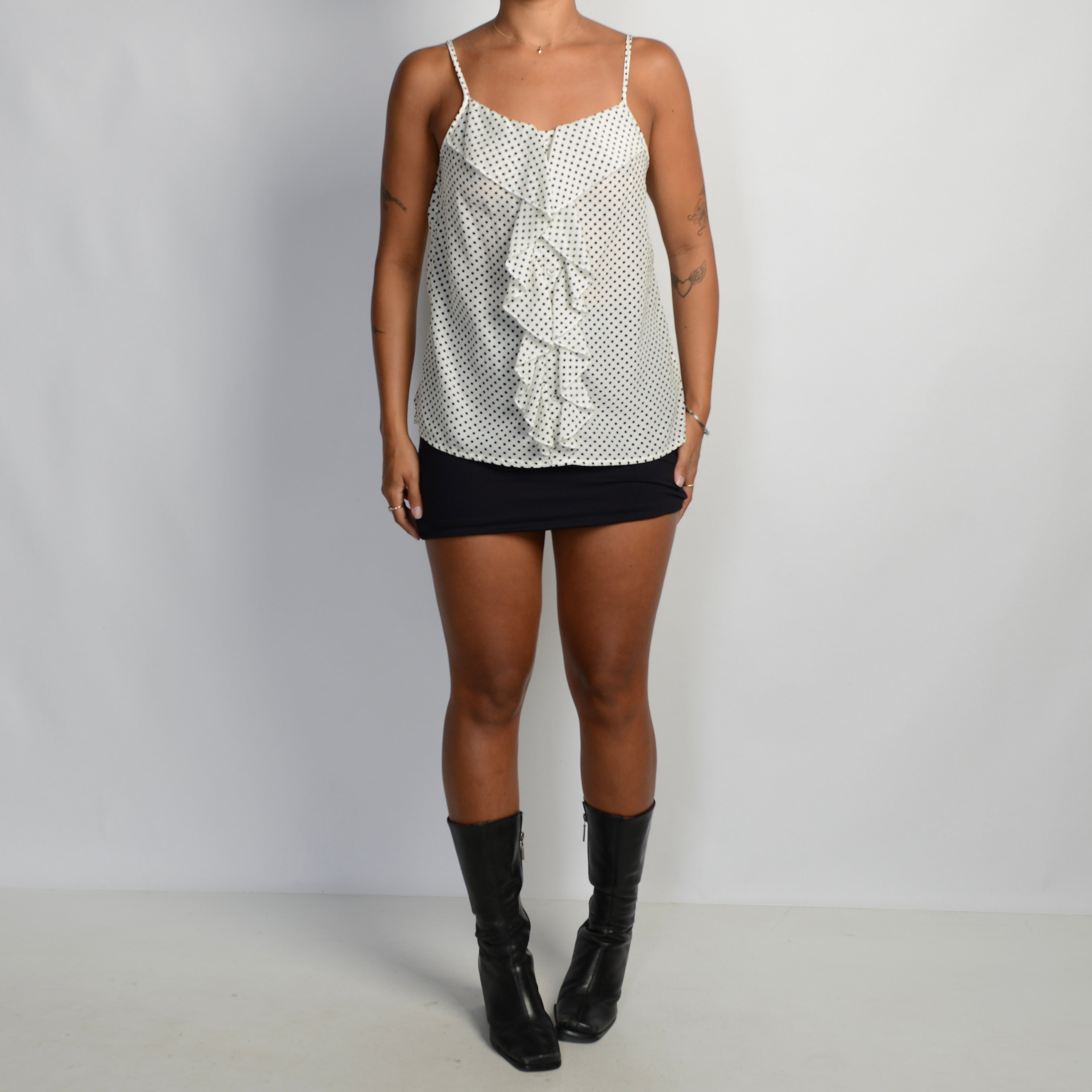 POLKA DOT RUFFLE CAMISOLE