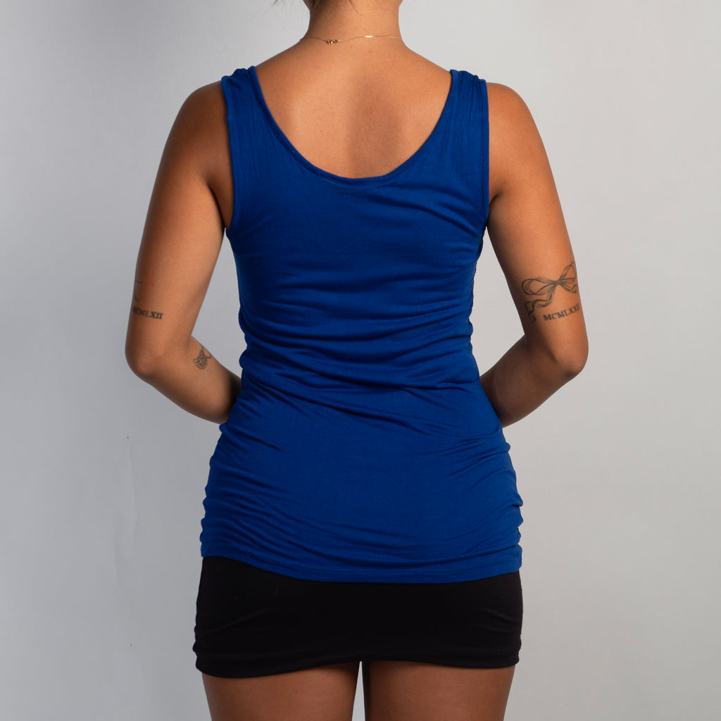 COBALT RUFFLE TANK TOP