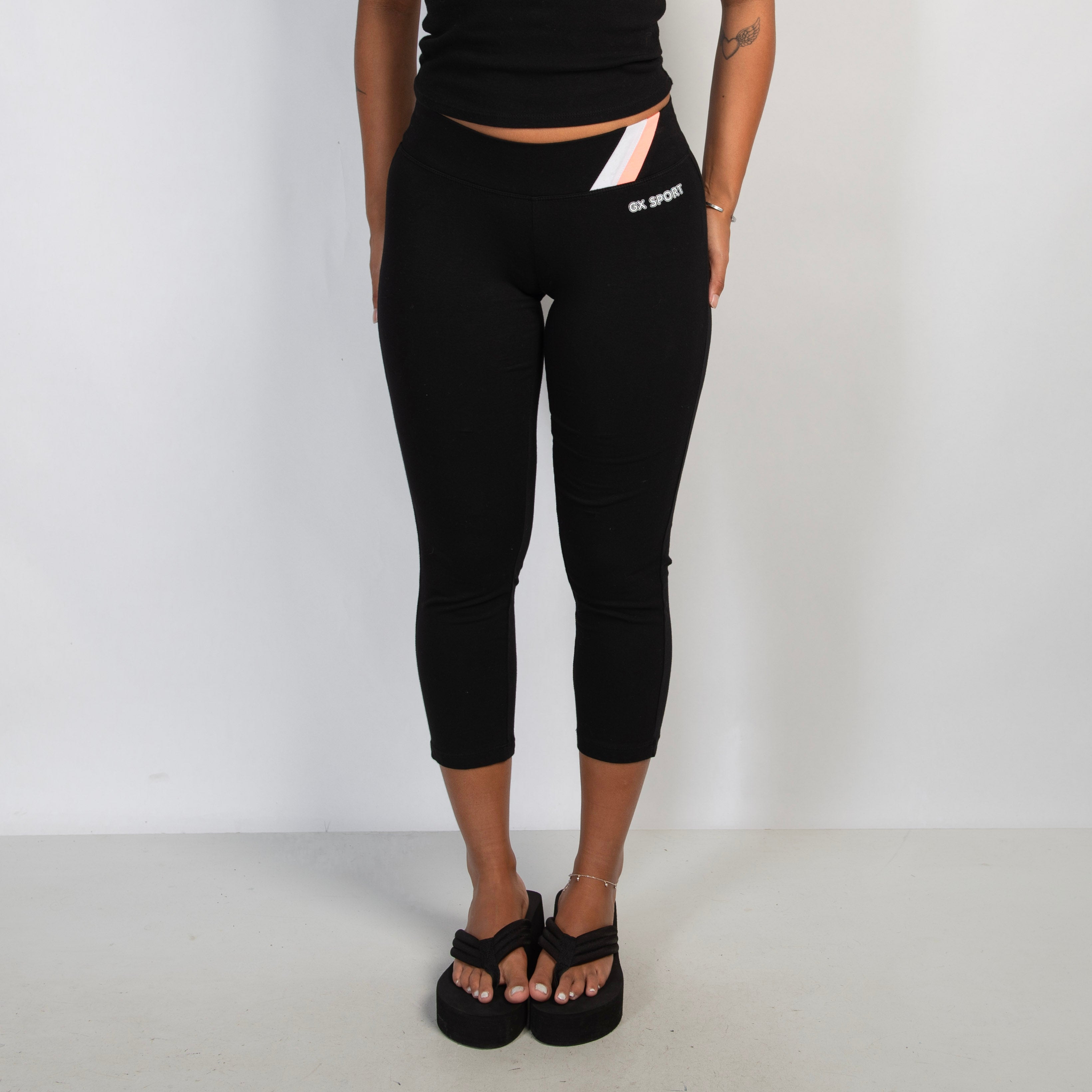 BLACK CAPRI COTTON TIGHTS