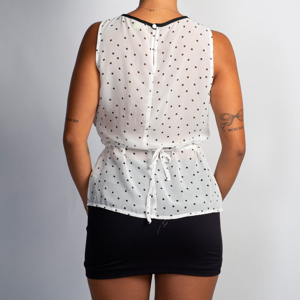 SEMI SHEER POLKA DOT BLOUSE