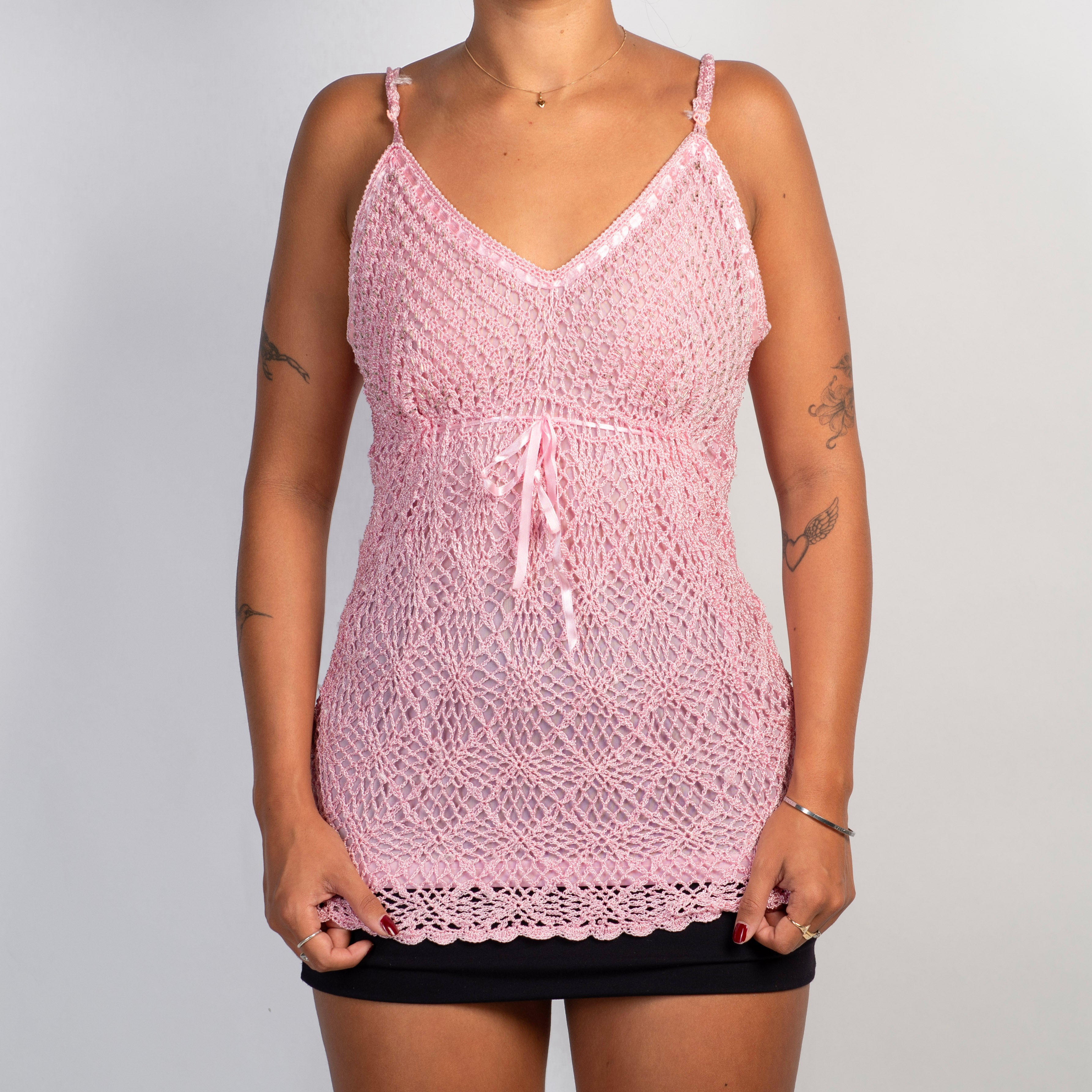 PINK CROCHET TOP
