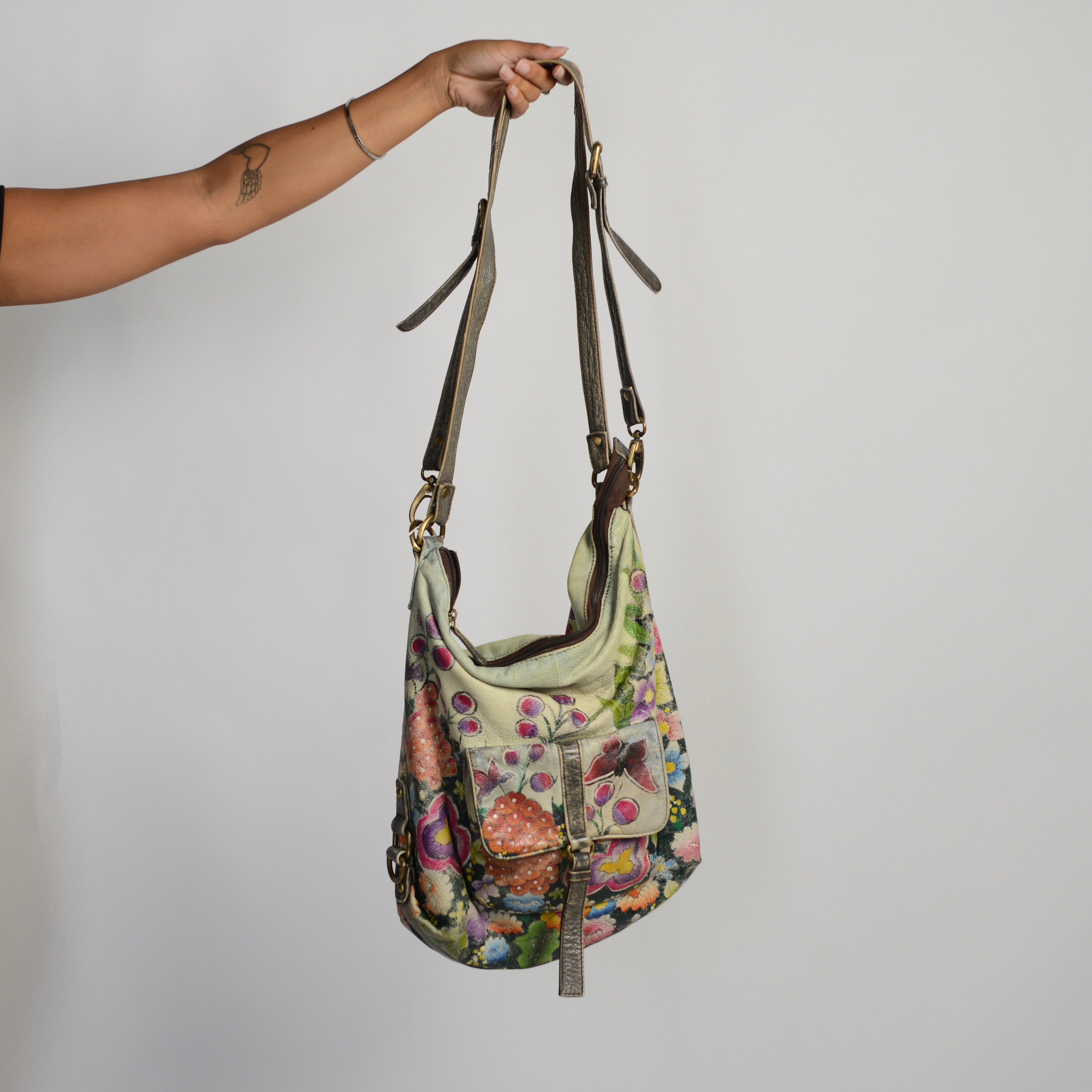 HAND PAINTED LEATHER BAG