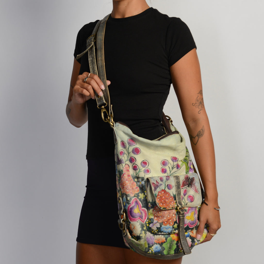 HAND PAINTED LEATHER BAG