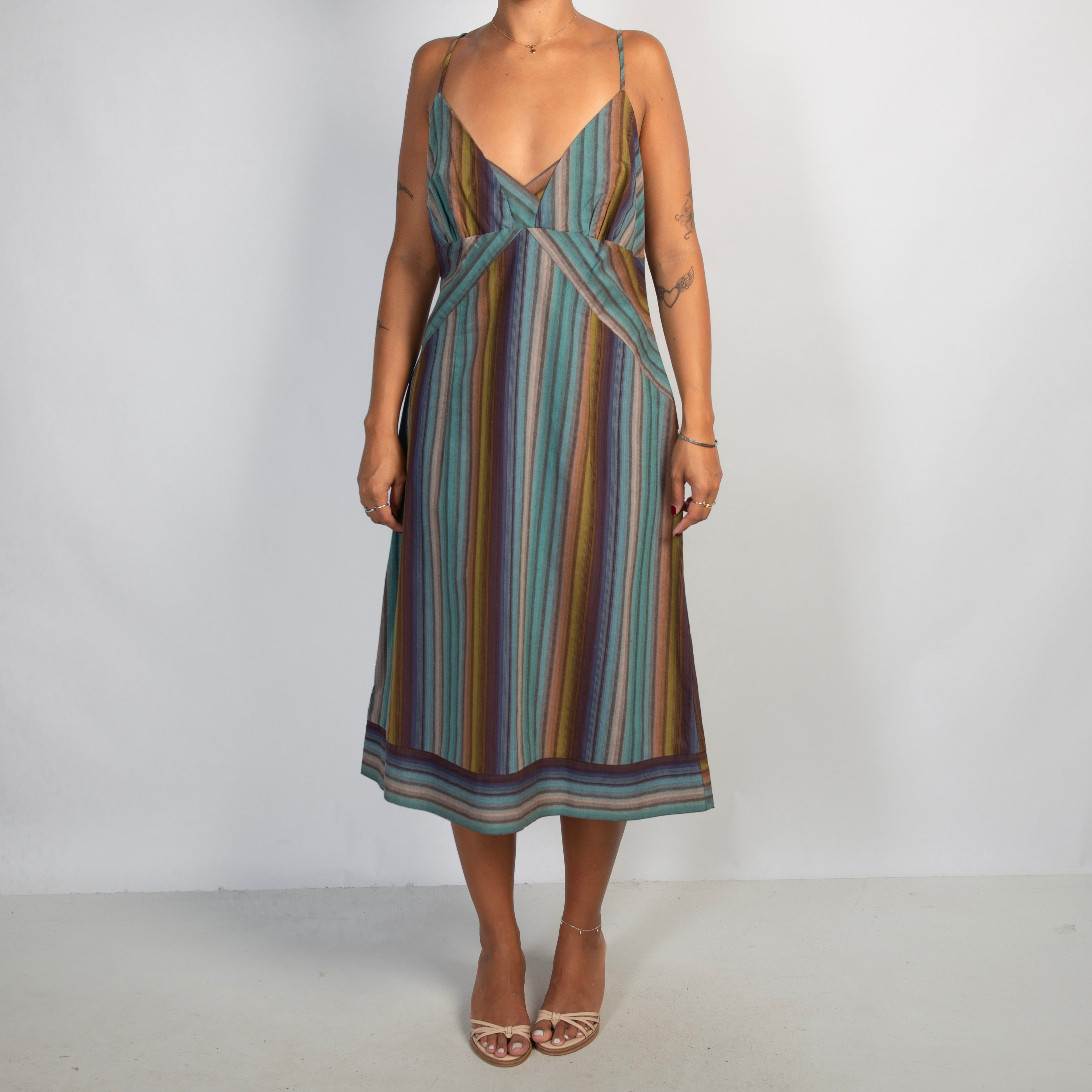 STRIPE MIDI DRESS
