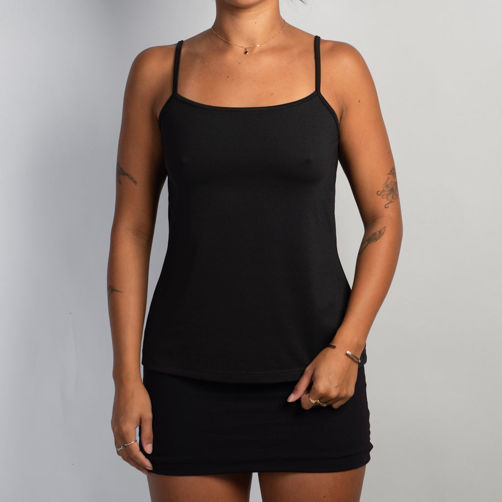 BLACK STRETCH TANK TOP
