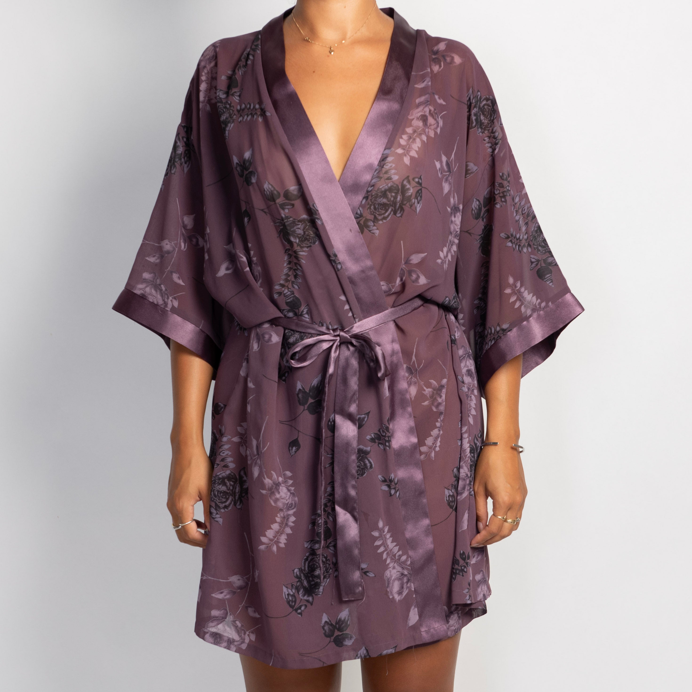 PURPLE FLORAL ROBE