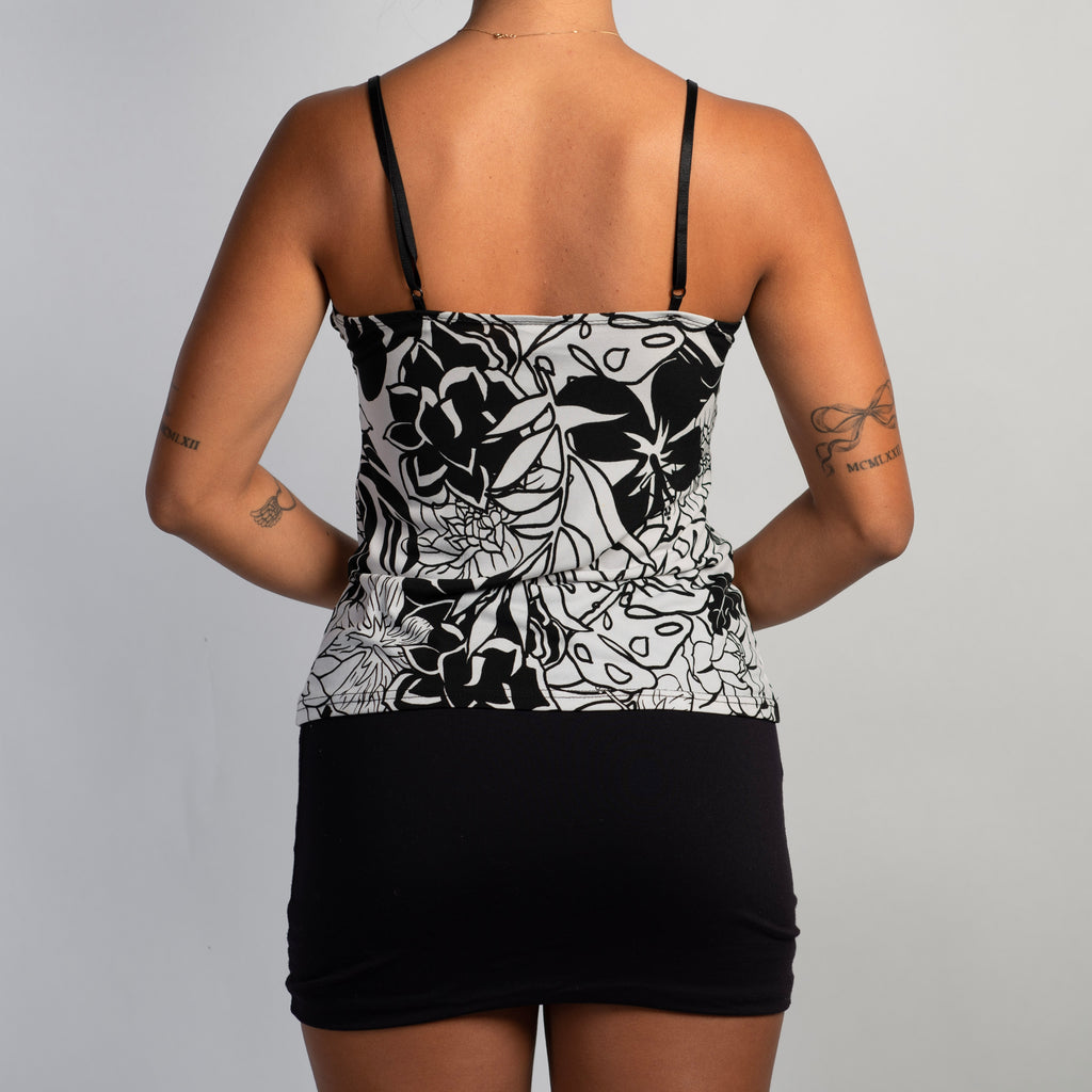 B&W FLORAL CAMISOLE