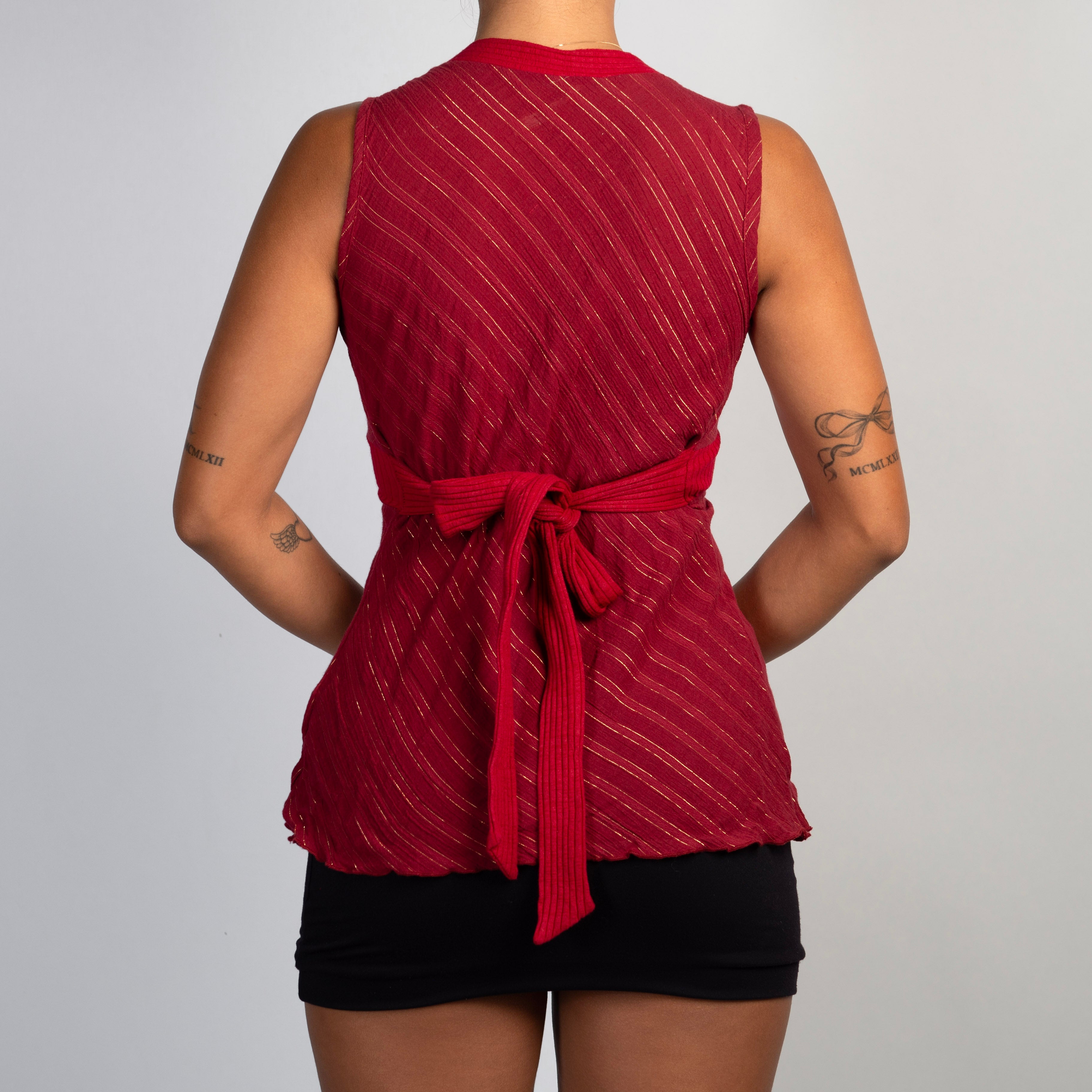 RED BABYDOLL TOP