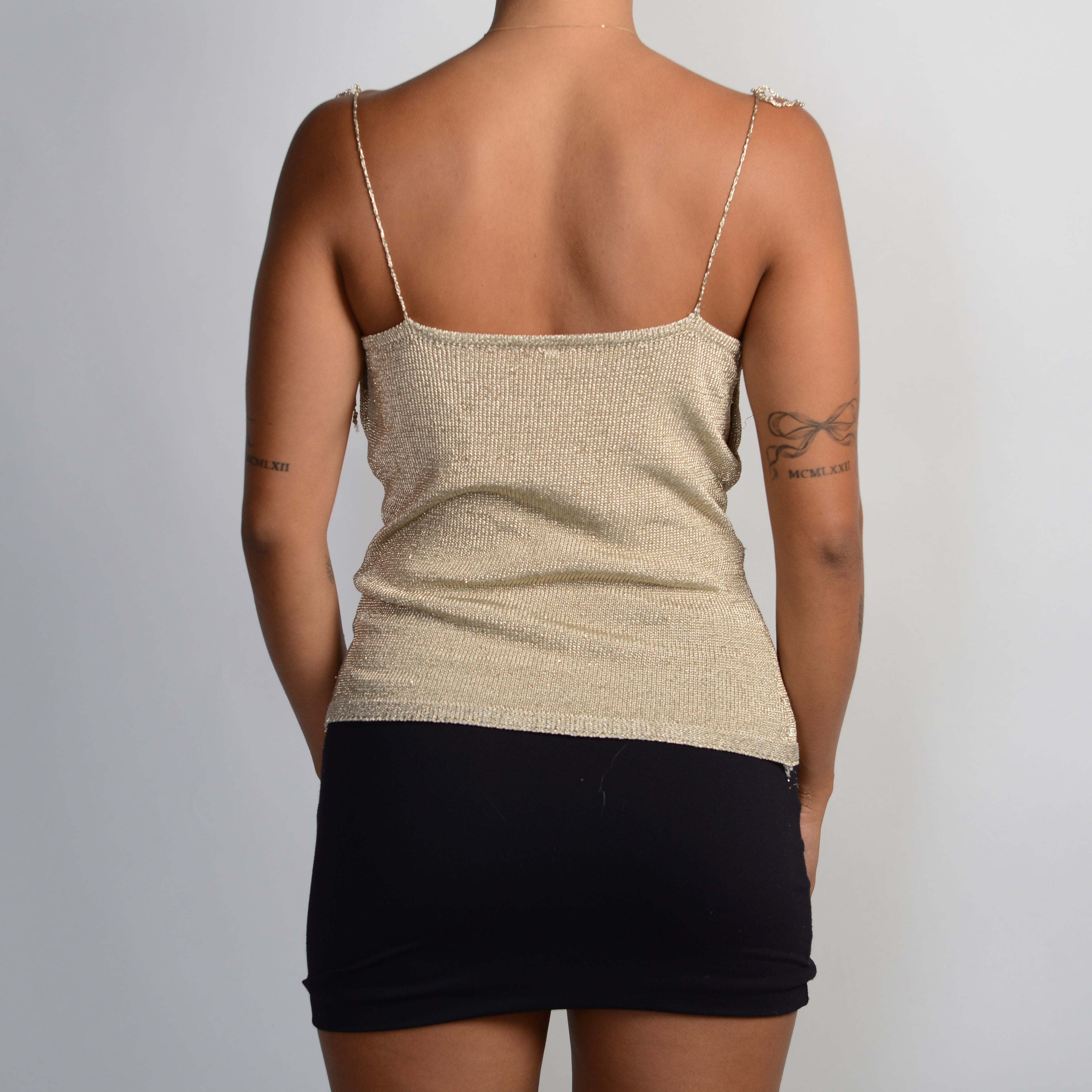GOLD COWL NECK TOP