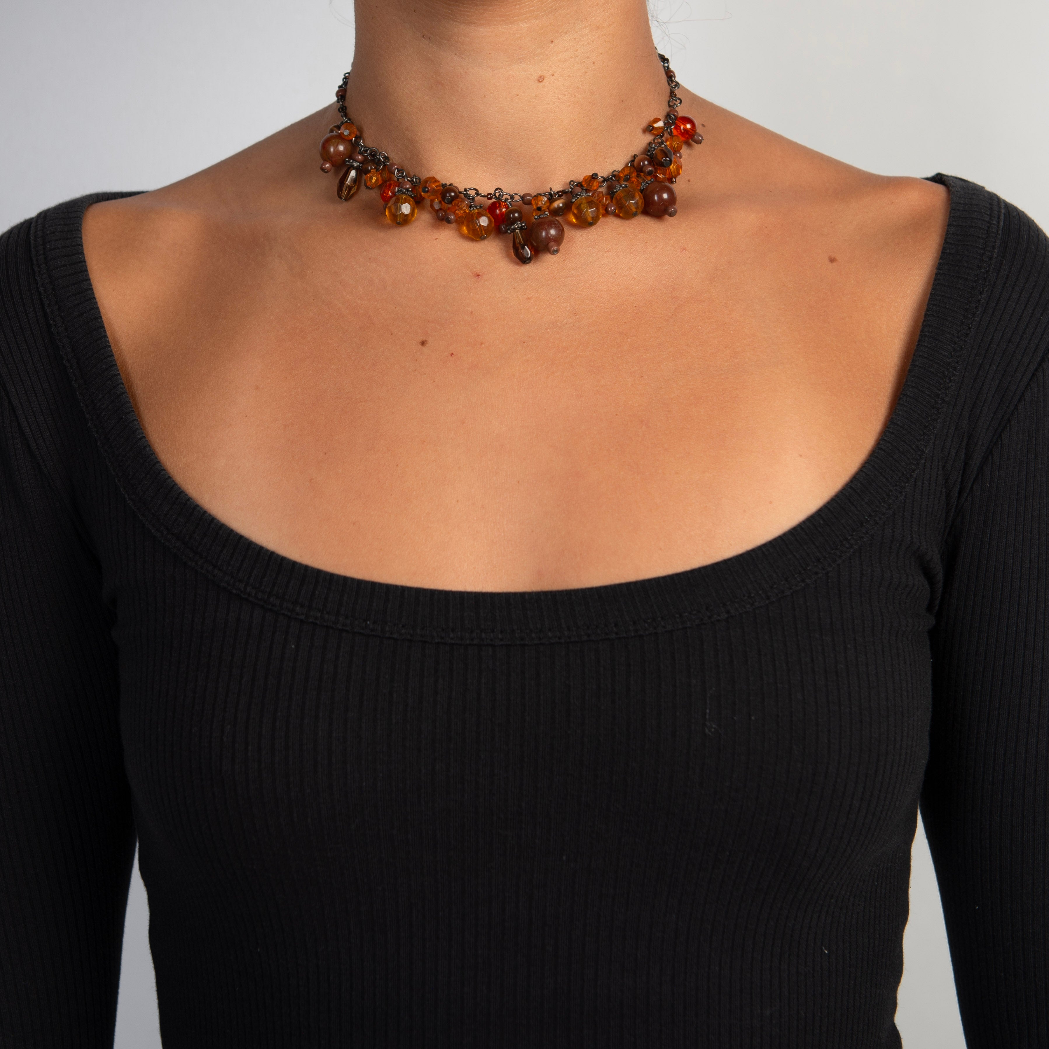 ORANGE BEADED NECKLACE