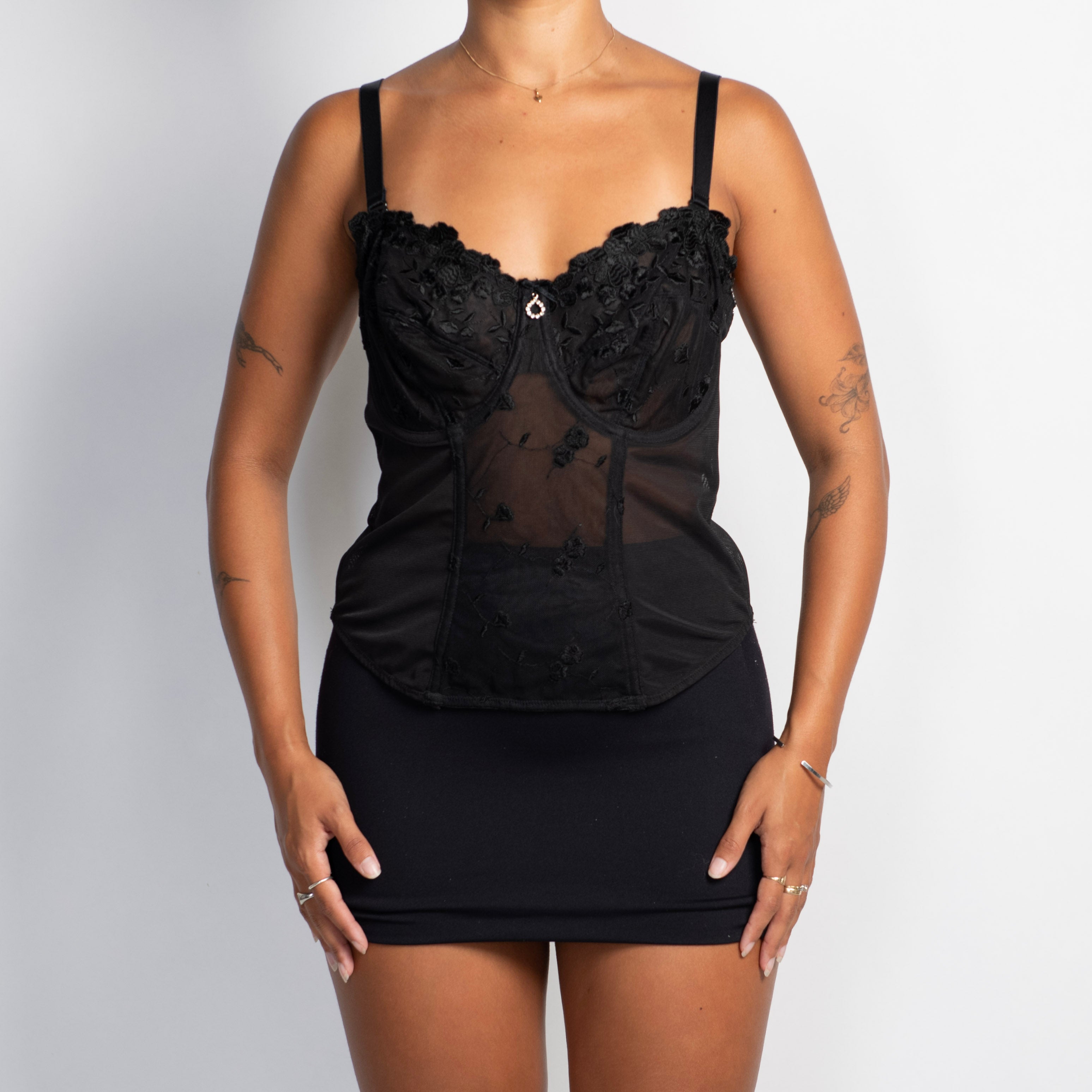 BLACK MESH BUSTIER