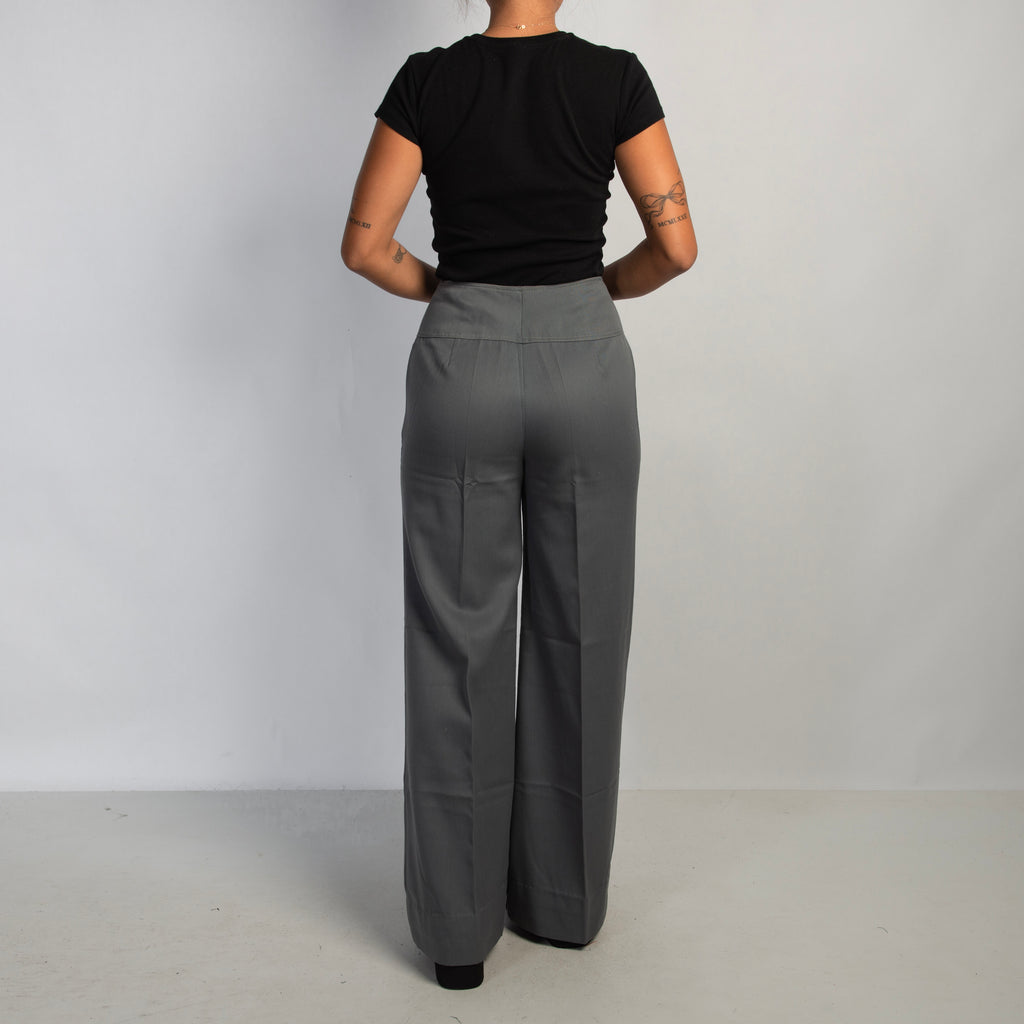 GREY WIDE LEG TROUSERS