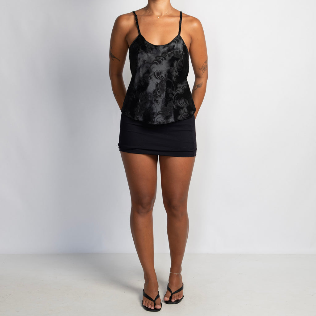 BLACK SATIN CAMISOLE