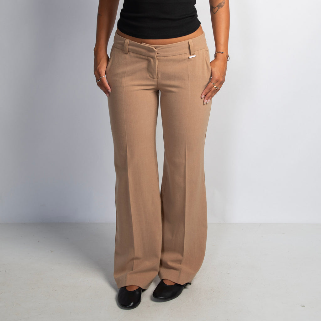 TAN BOOTCUT TROUSERS