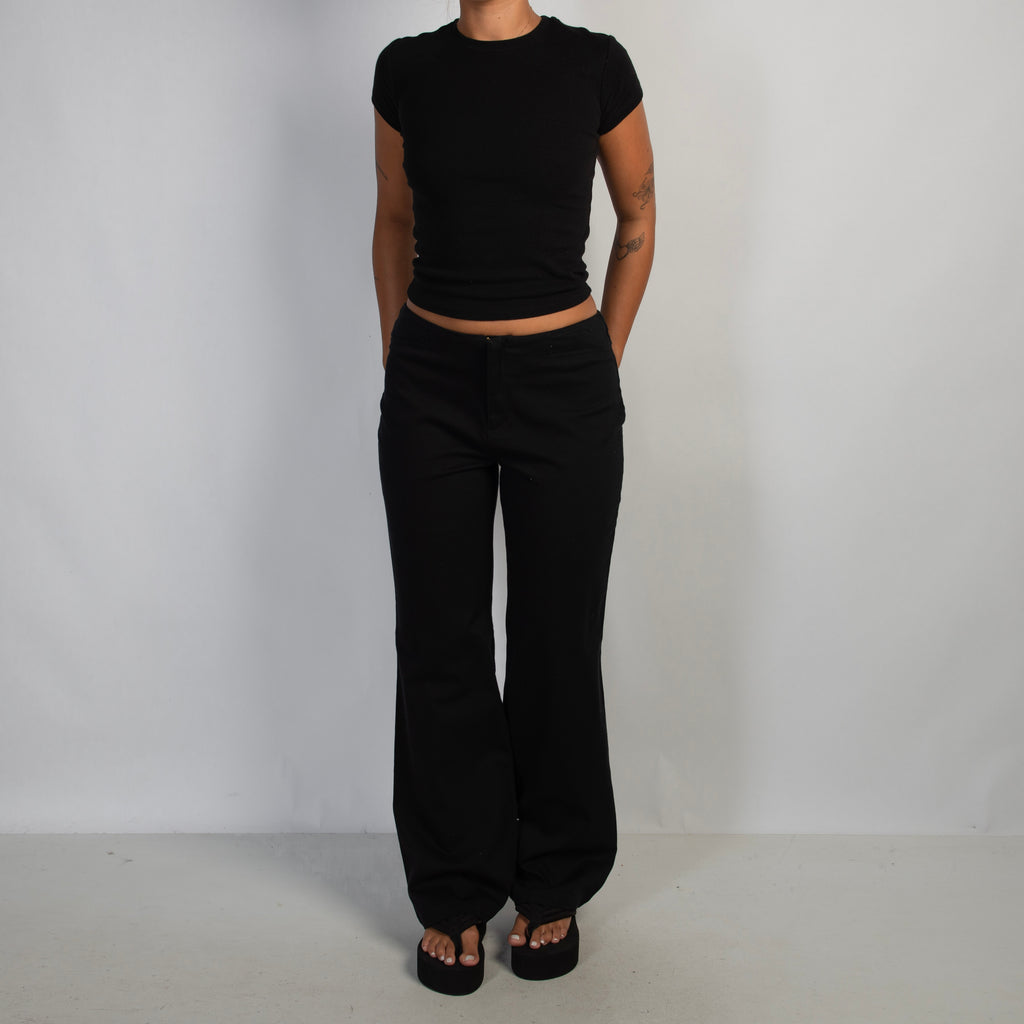 BLACK BOOTCUT TROUSERS