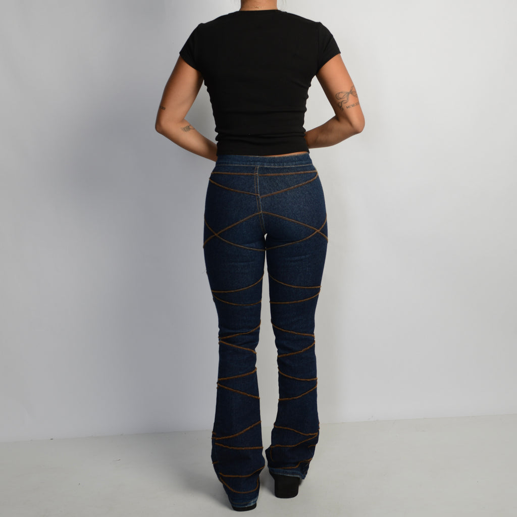 TEXTURED DENIM JEANS