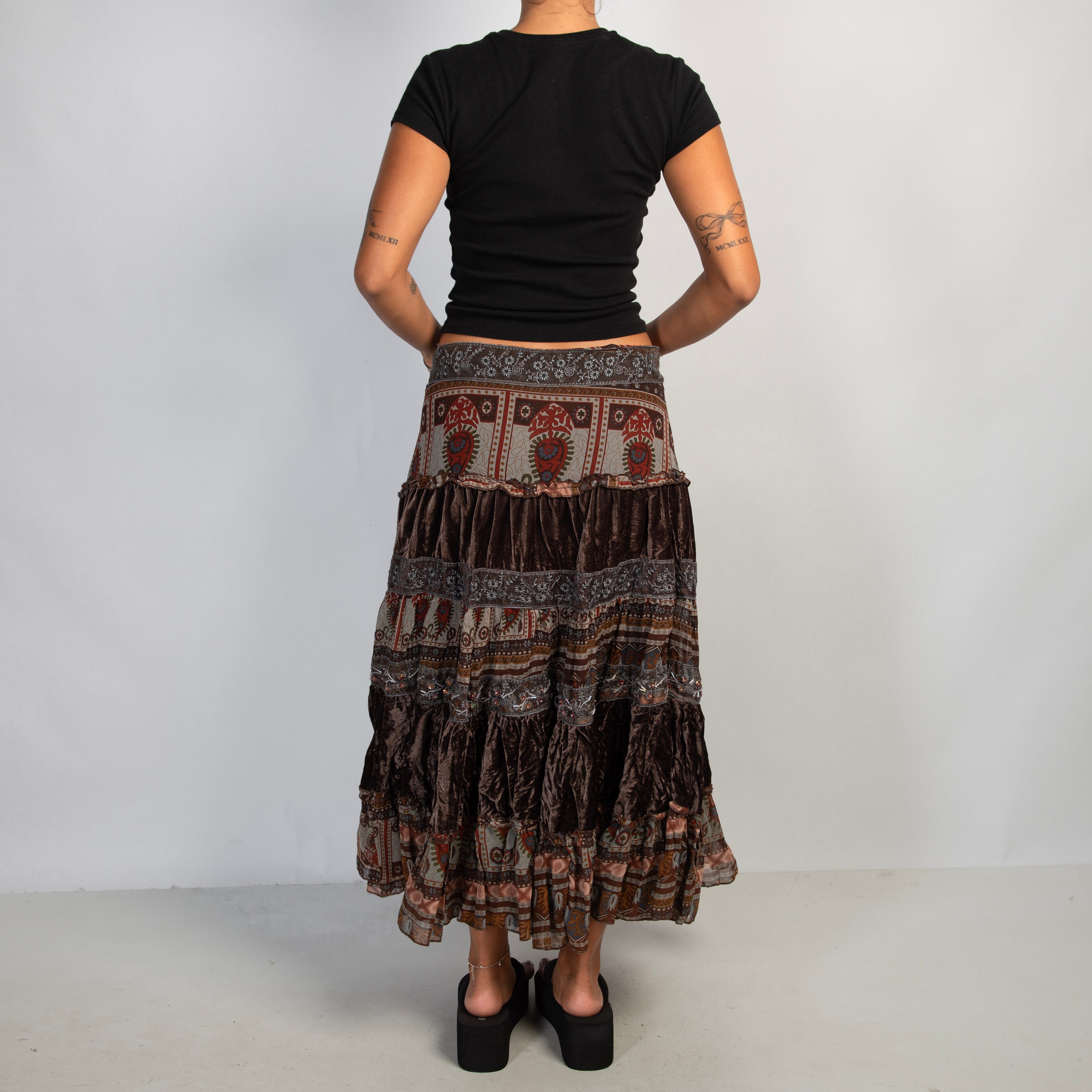 BROWN PATTERN SKIRT