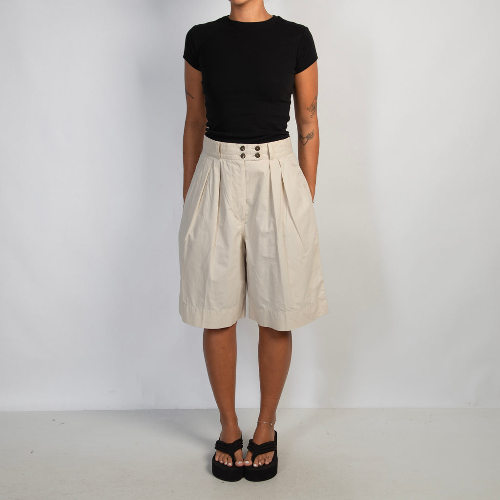 PLEATED LONGLINE SHORTS