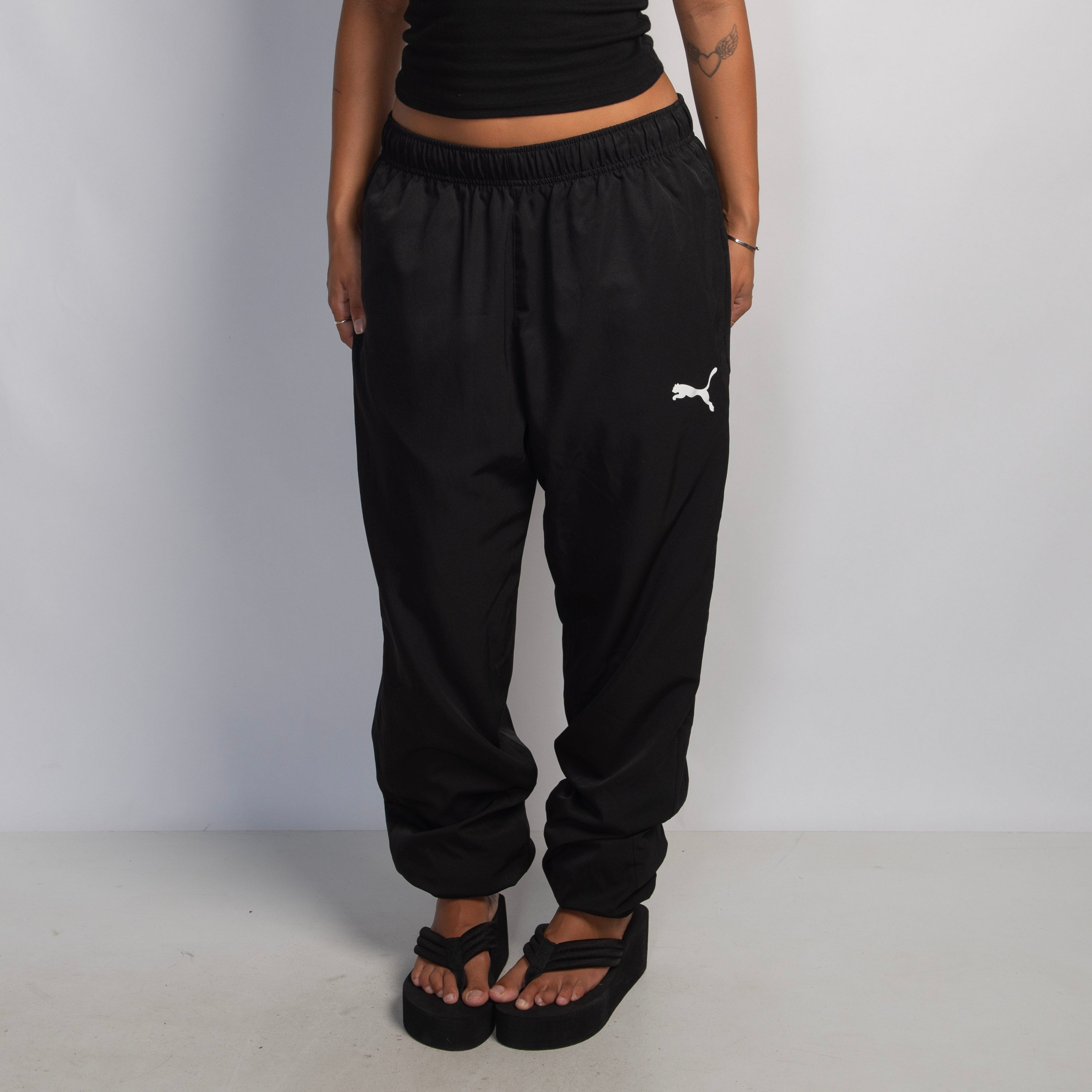 BLACK CUFF TRACK PANTS