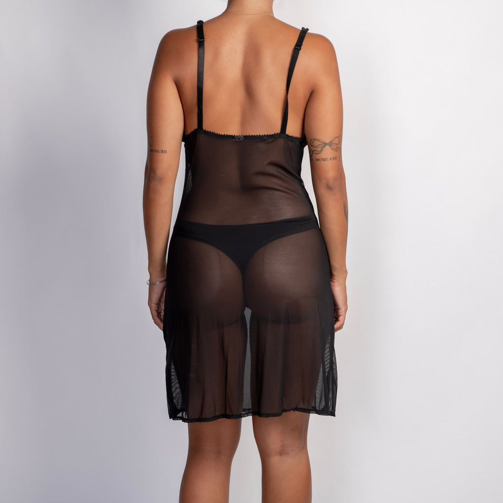 BLACK MESH CHEMISE