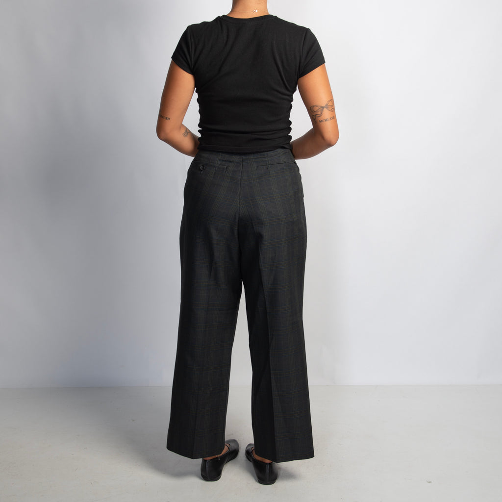 PLAID PLEAT TROUSERS