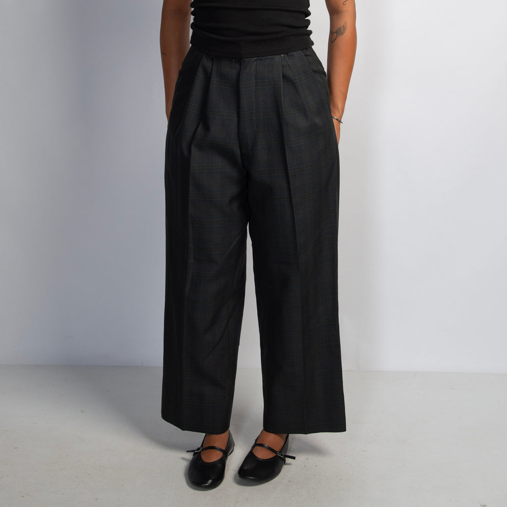 PLAID PLEAT TROUSERS