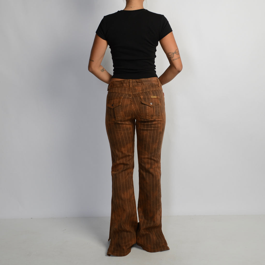 BROWN DENIM STRIPE JEANS
