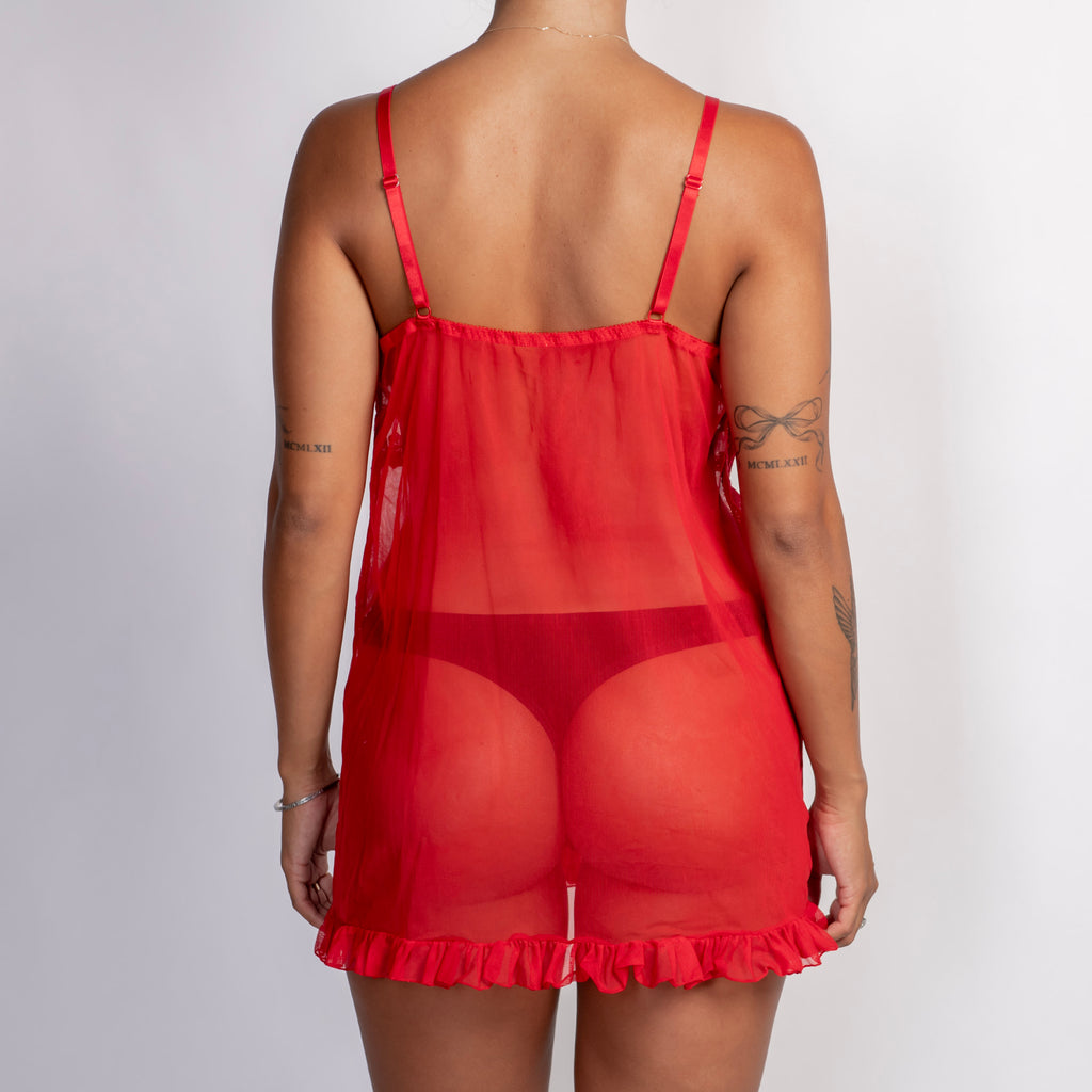RED SHEER BABYDOLL