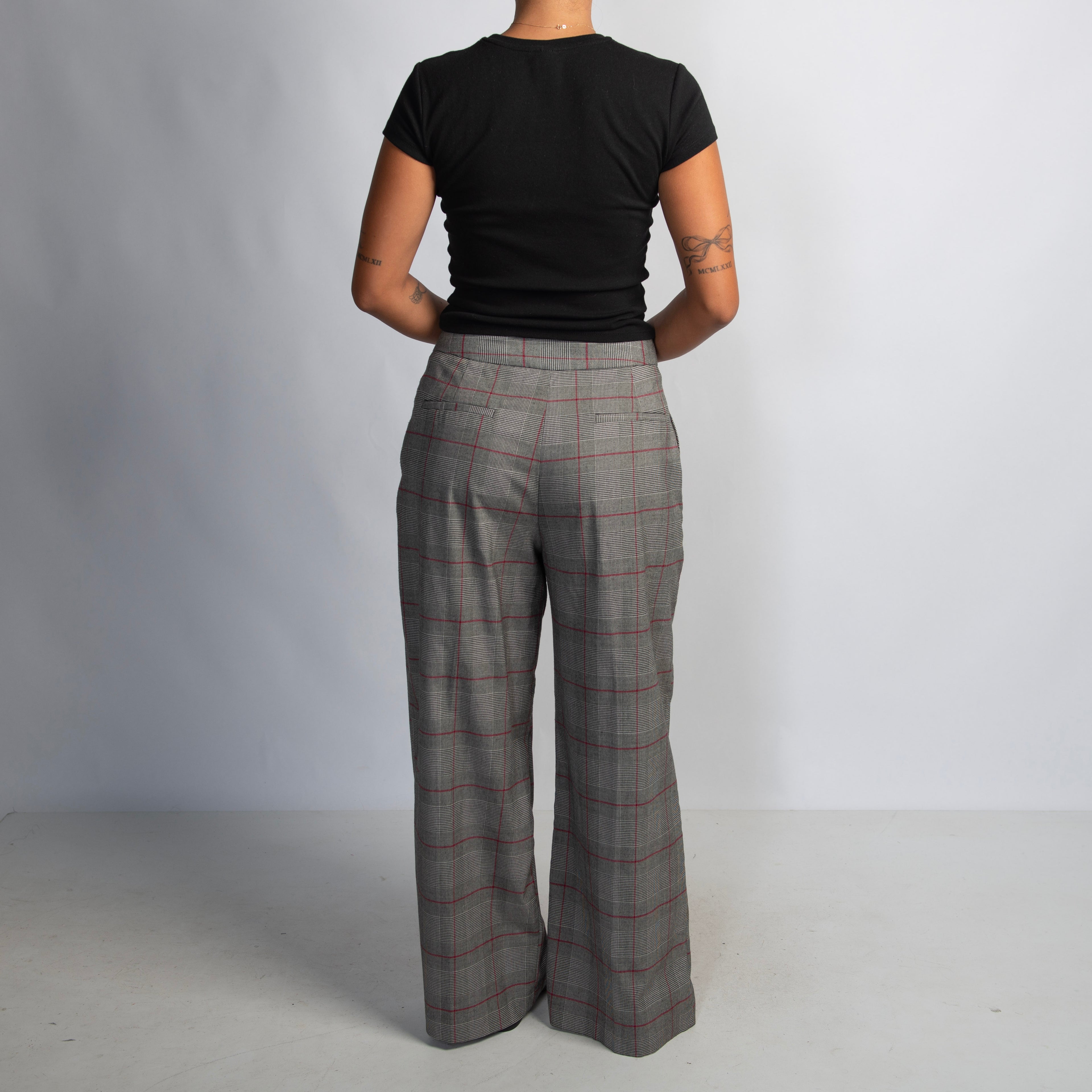 GREY PLAID TROUSERS
