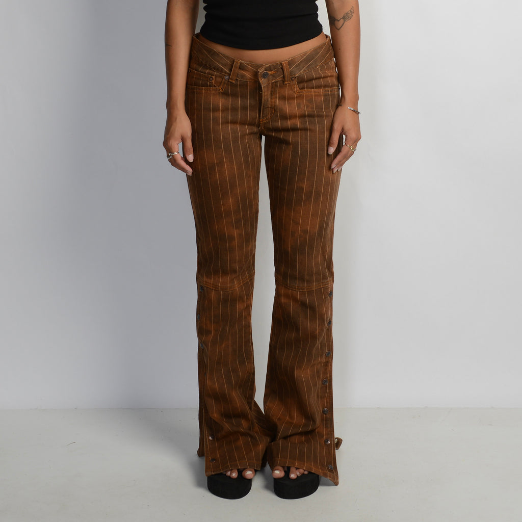 BROWN DENIM STRIPE JEANS