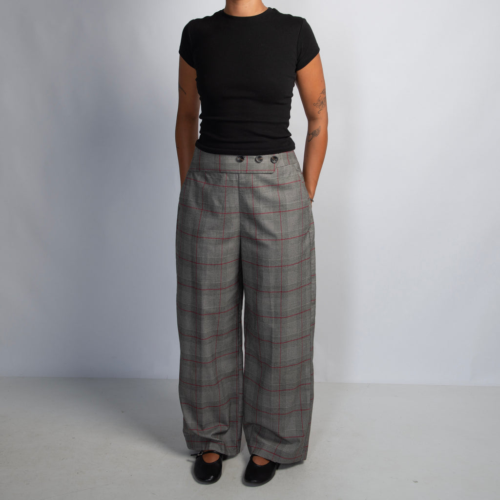 GREY PLAID TROUSERS