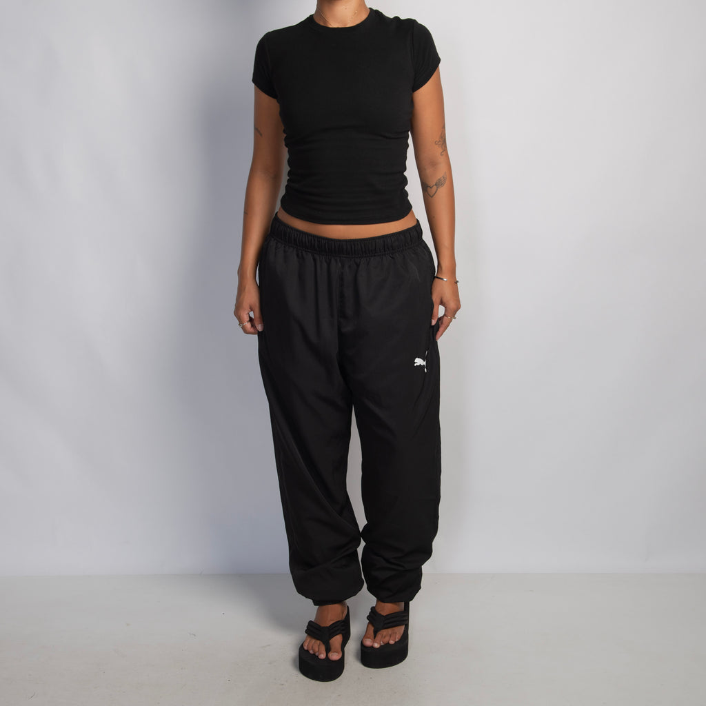 BLACK CUFF TRACK PANTS