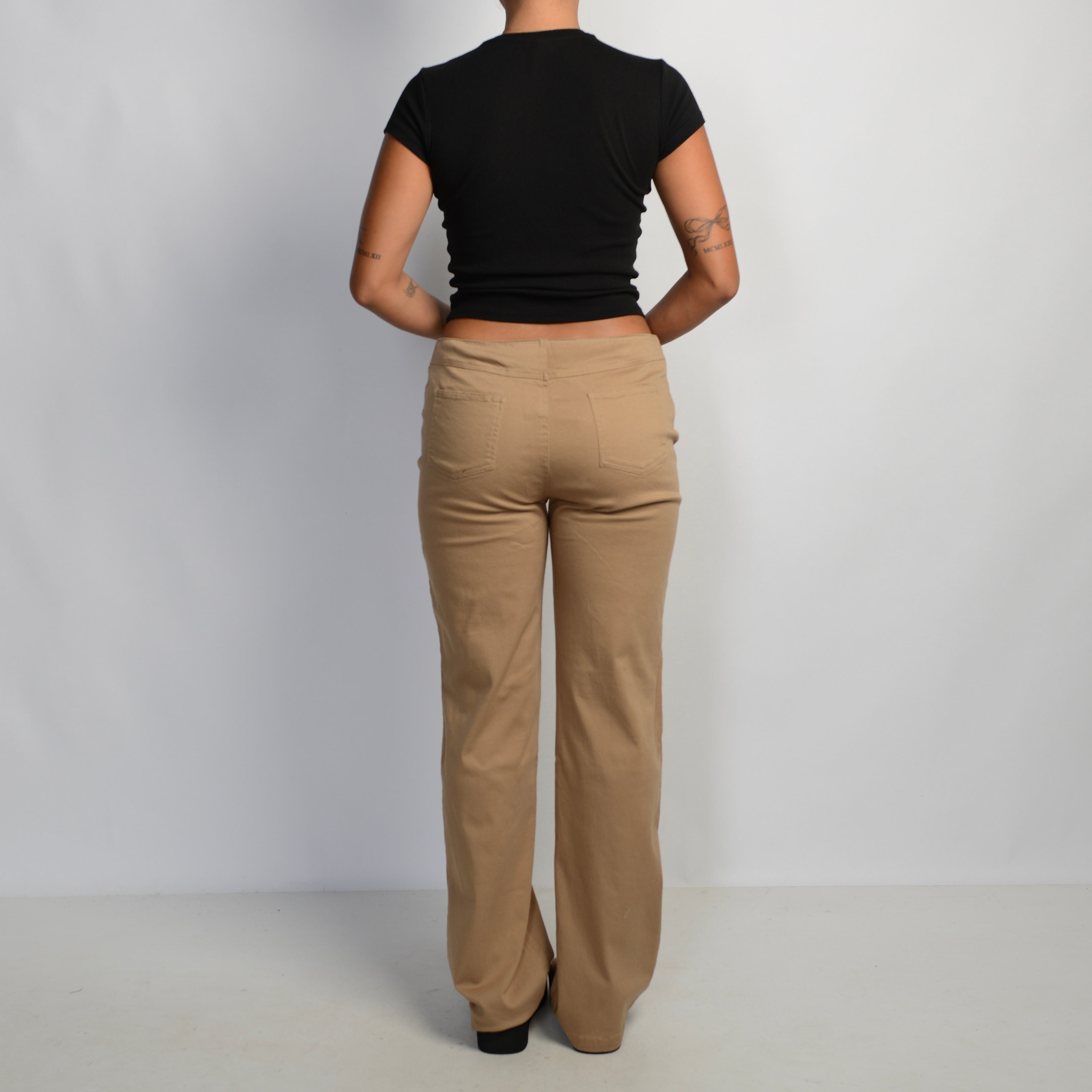TAN BOOTCUT TROUSERS
