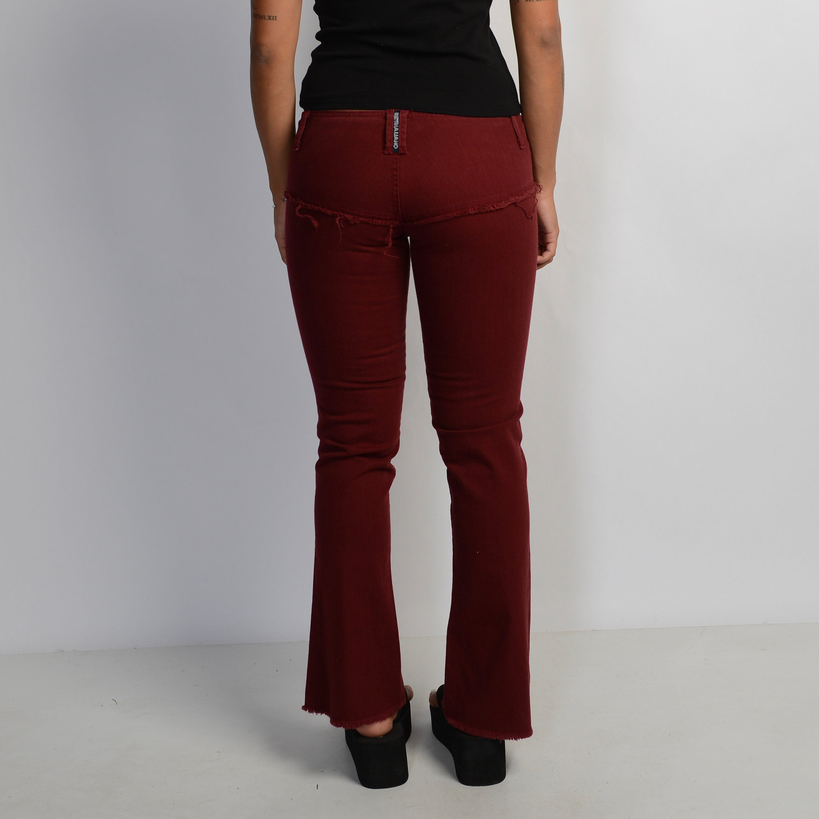 MAROON BOOTCUT JEANS