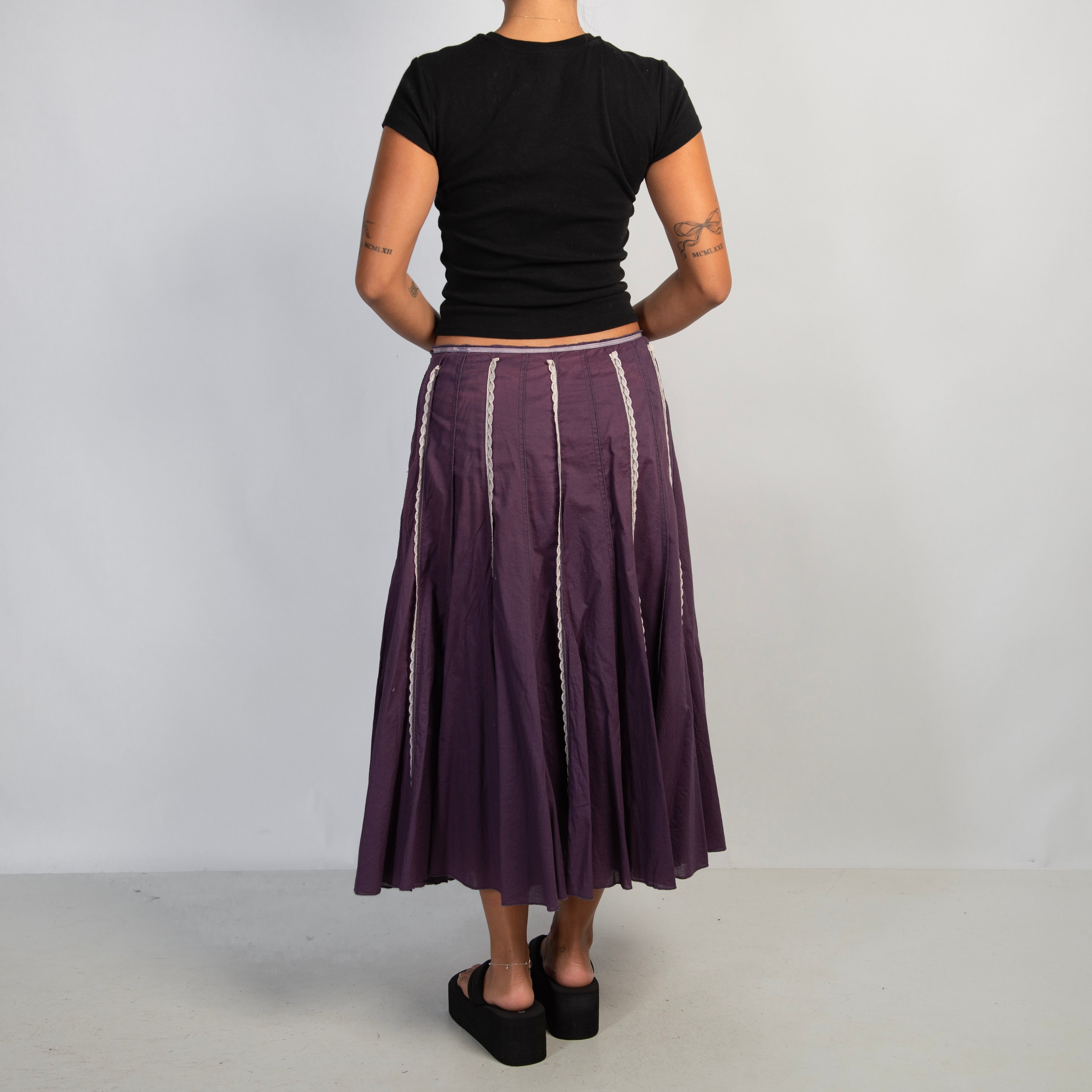PURPLE COTTON LONGLINE SKIRT