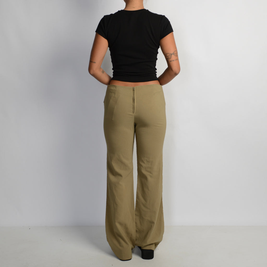 OLIVE BOOTCUT TROUSERS