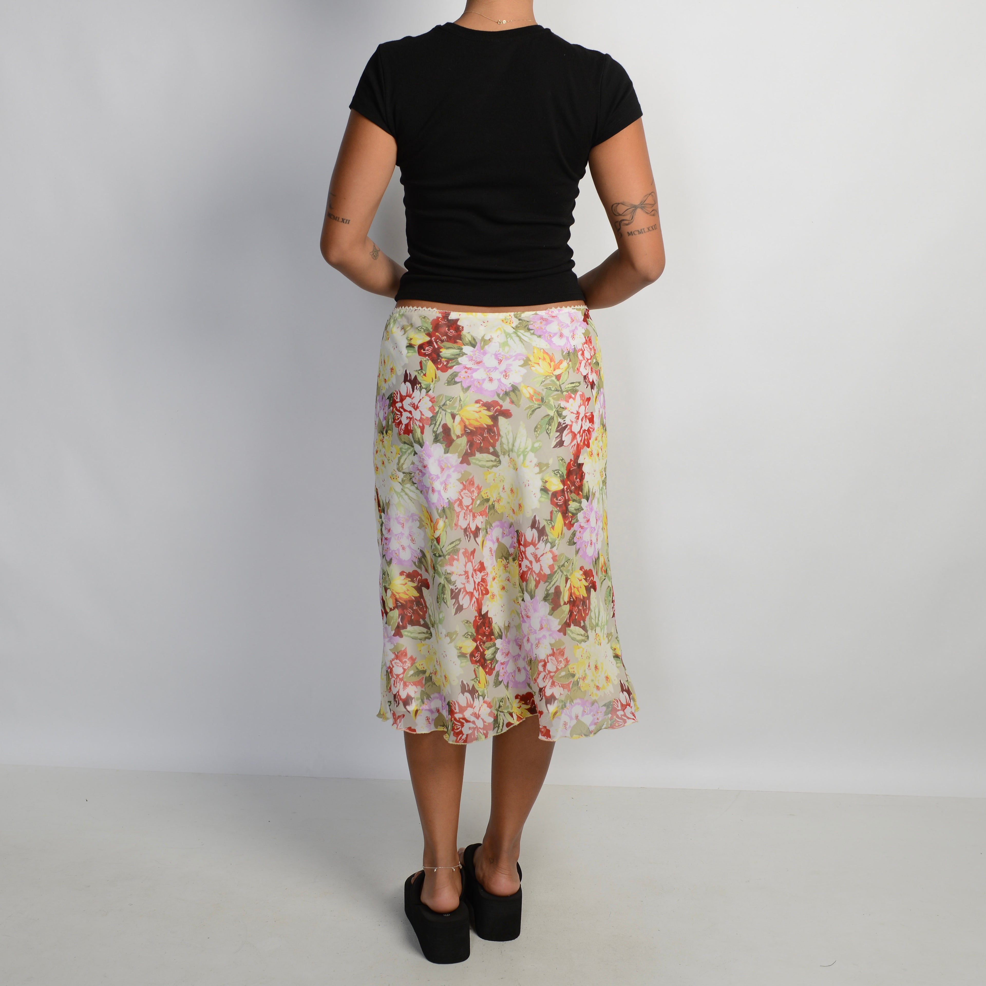 FLORAL MIDI SKIRT