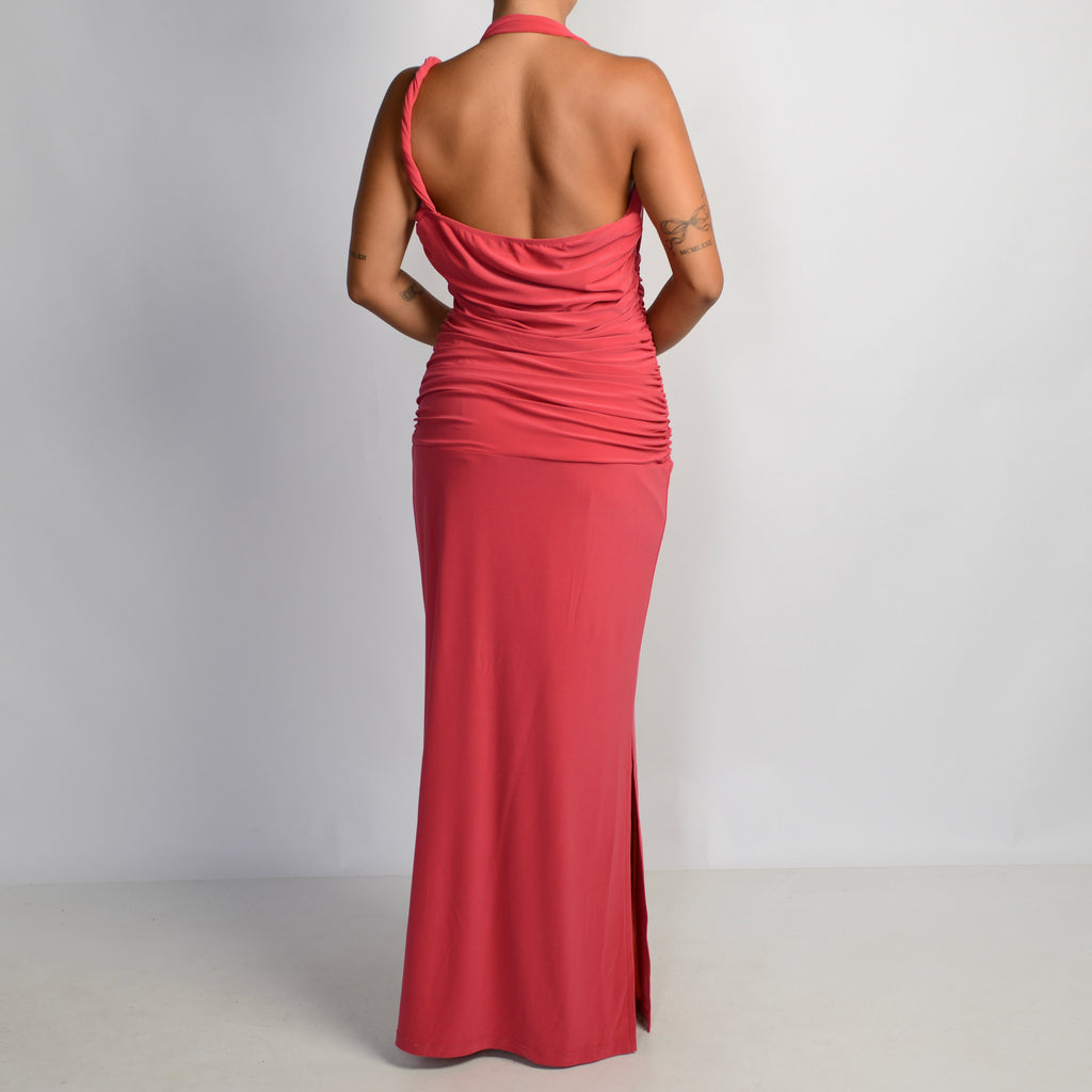 PINK RUCHED GOWN