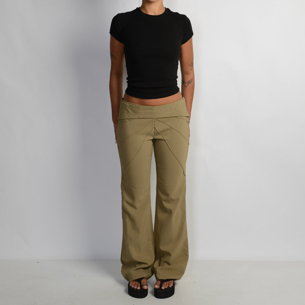 OLIVE BOOTCUT TROUSERS
