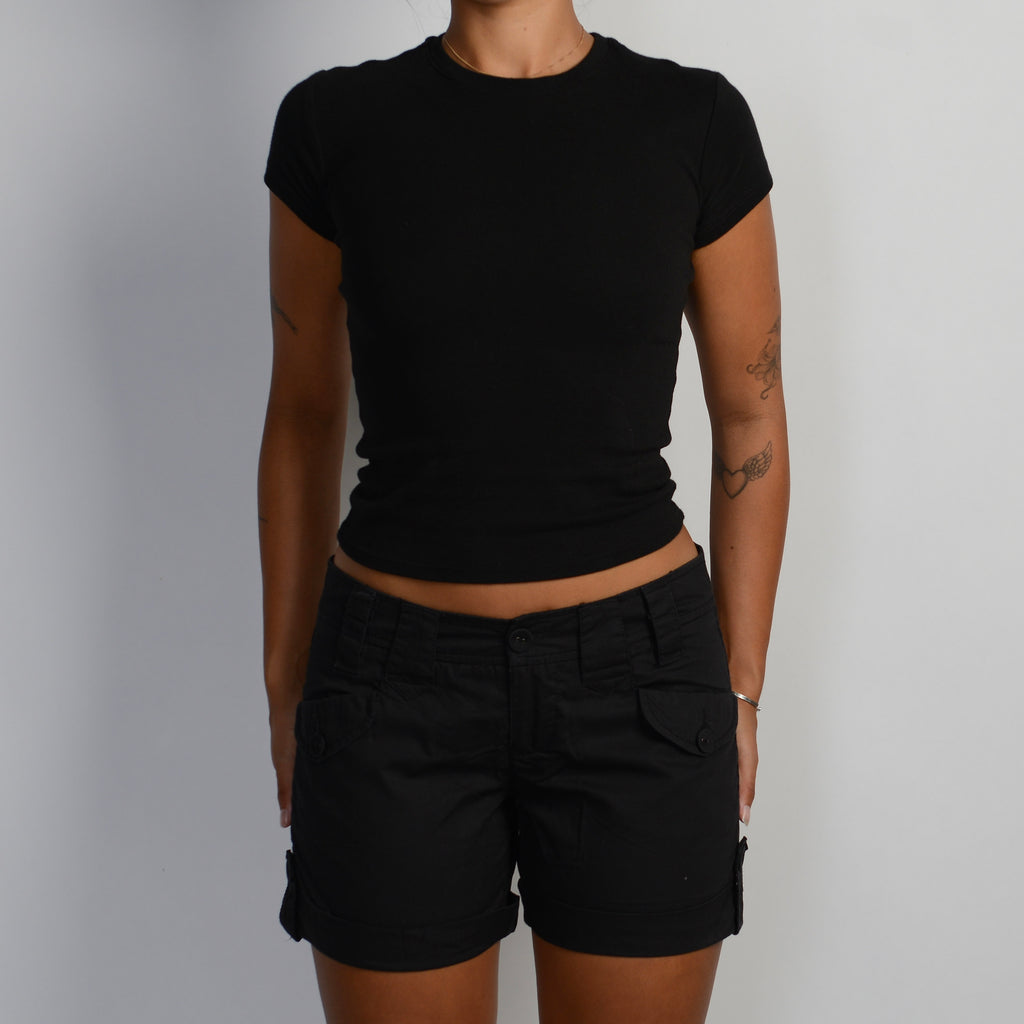 BLACK COTTON SHORTS