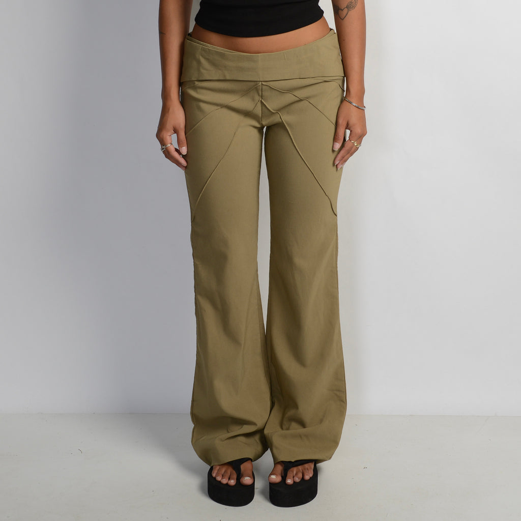OLIVE BOOTCUT TROUSERS