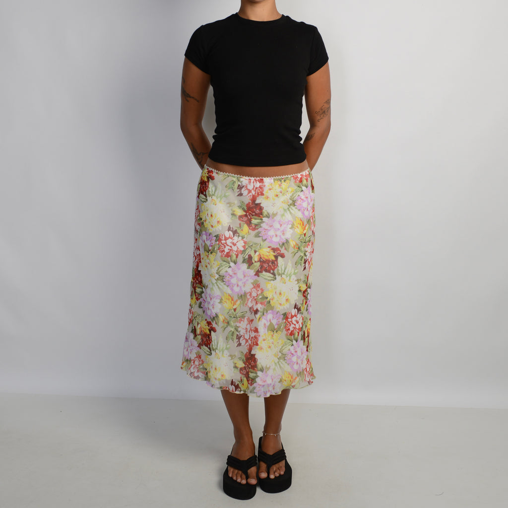 FLORAL MIDI SKIRT